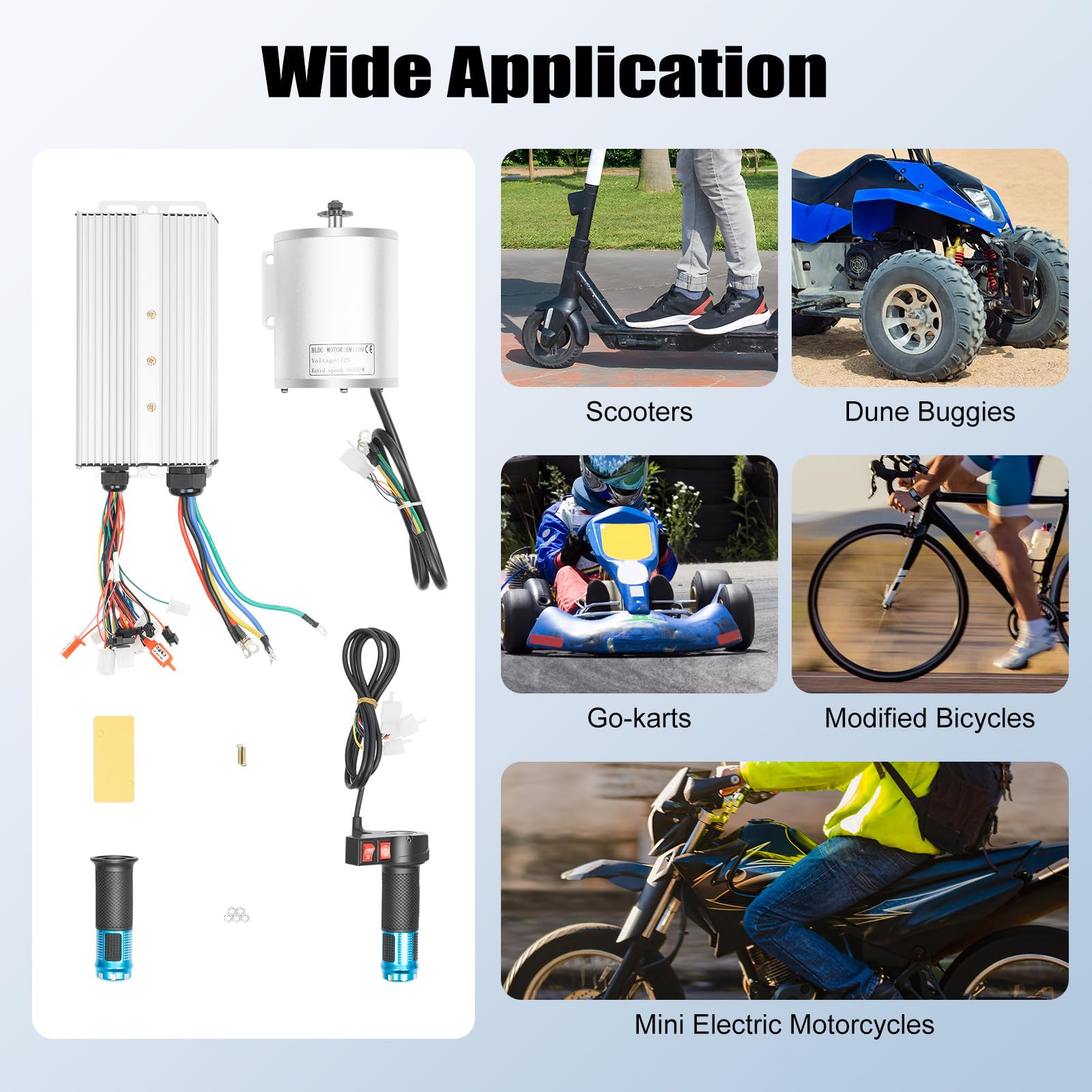 Kit Moteur électrique 72V 3000W Sans Balais – Pour Vélo, Kart, Trike