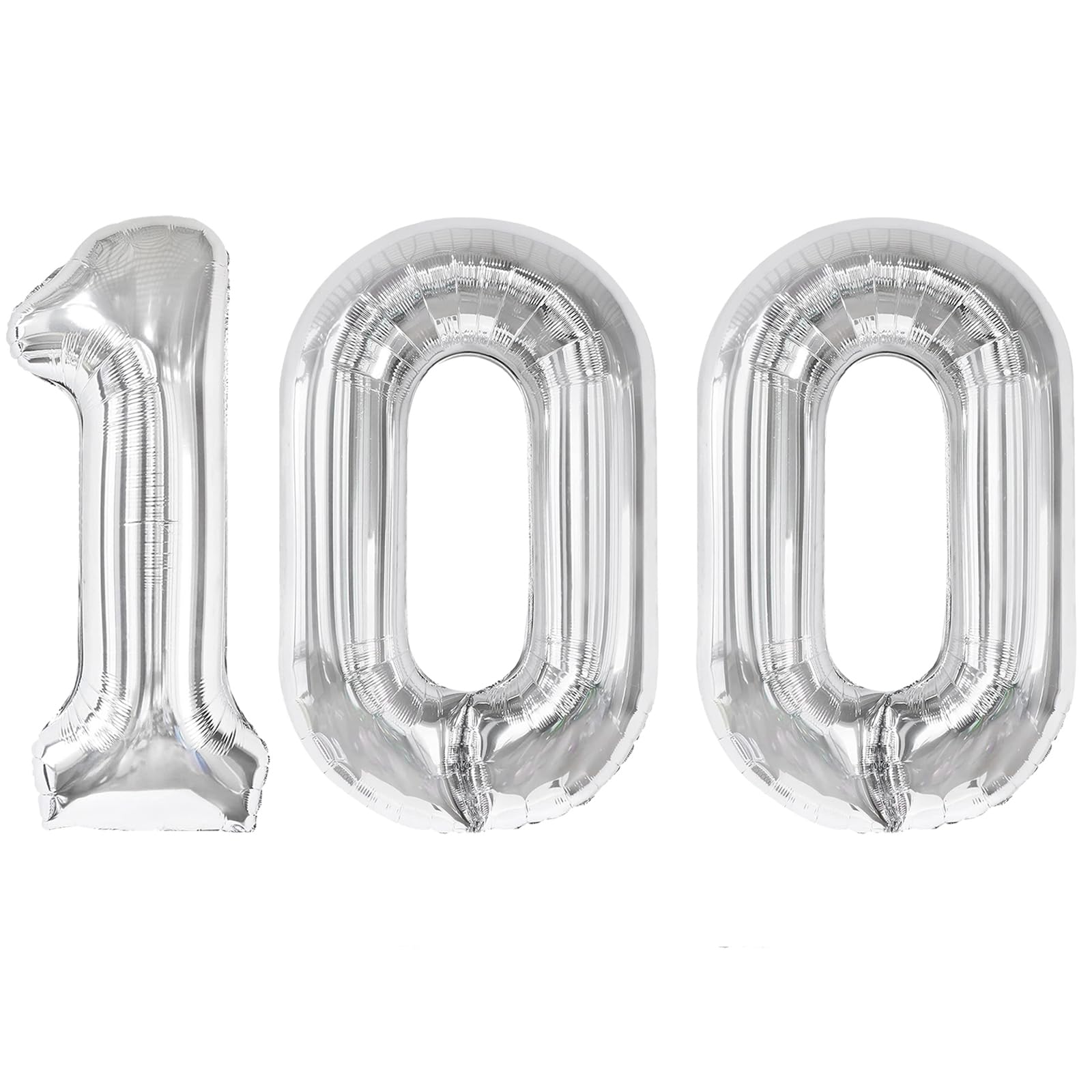 Sliver 100 Balloon - Number Balloon 40 Inch, 100th Sliver Decorations