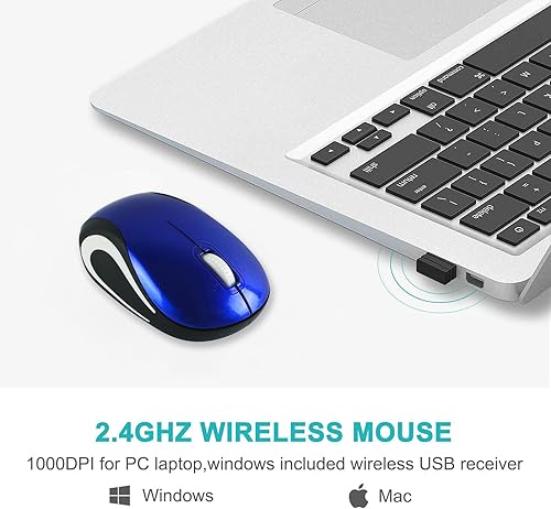 Miniatura 2 de Wireless Mouse Cute Mini Computer Mouse Small Size Pocket Portable Compact Travel USB Optical Mice 3 Buttons 1000 DPI Cordless Mouse for Laptop PC