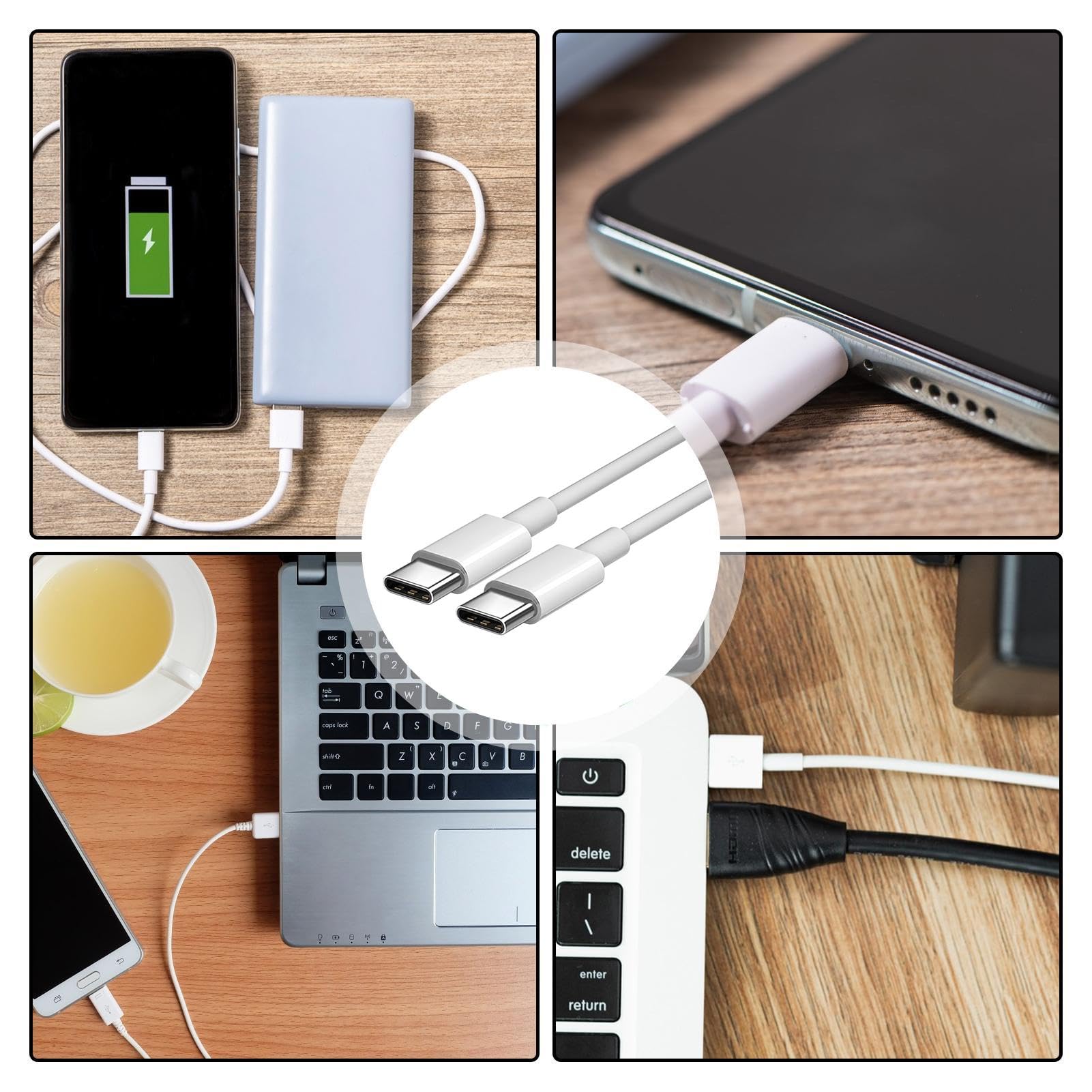 Cavo USB C USB C, Cavo Di Ricarica Rapida USB C, Cavo Di Ricarica Di Tipo | C Da 3,28 Piedi 120 W, Interfacce Doppio Tipo C A Connessione Rapida, Uscita 6 A, Ricarica Del Computer Portatili, Tablet