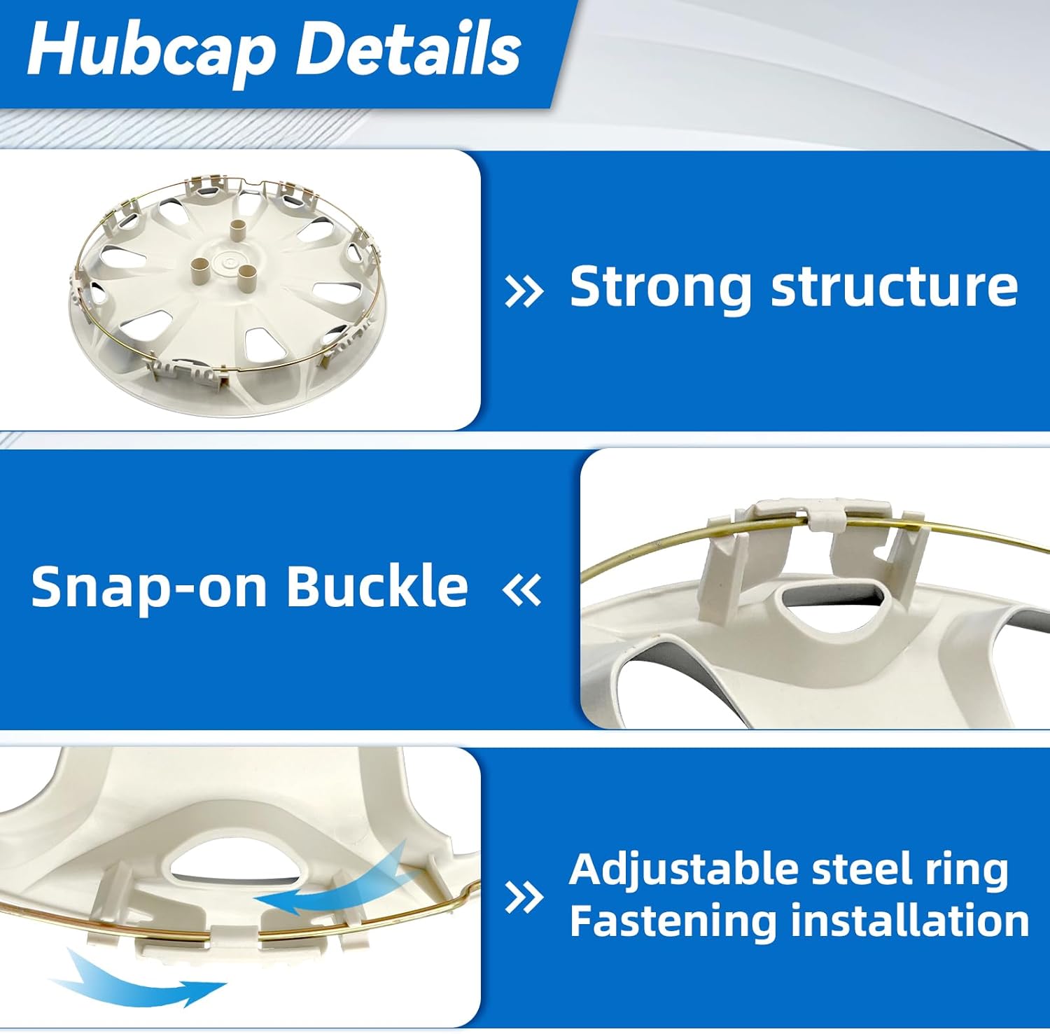 16" Wheel Hubcaps Fits for 2014-2024 Ford Transit Van 150, 250, 350, 16 inch Wheel Cover with Heavy Duty Solid Clip,Silver, Set of 4,CK4Z1130J, CK4Z1130D, DT1Z-1130-C,7068AMS