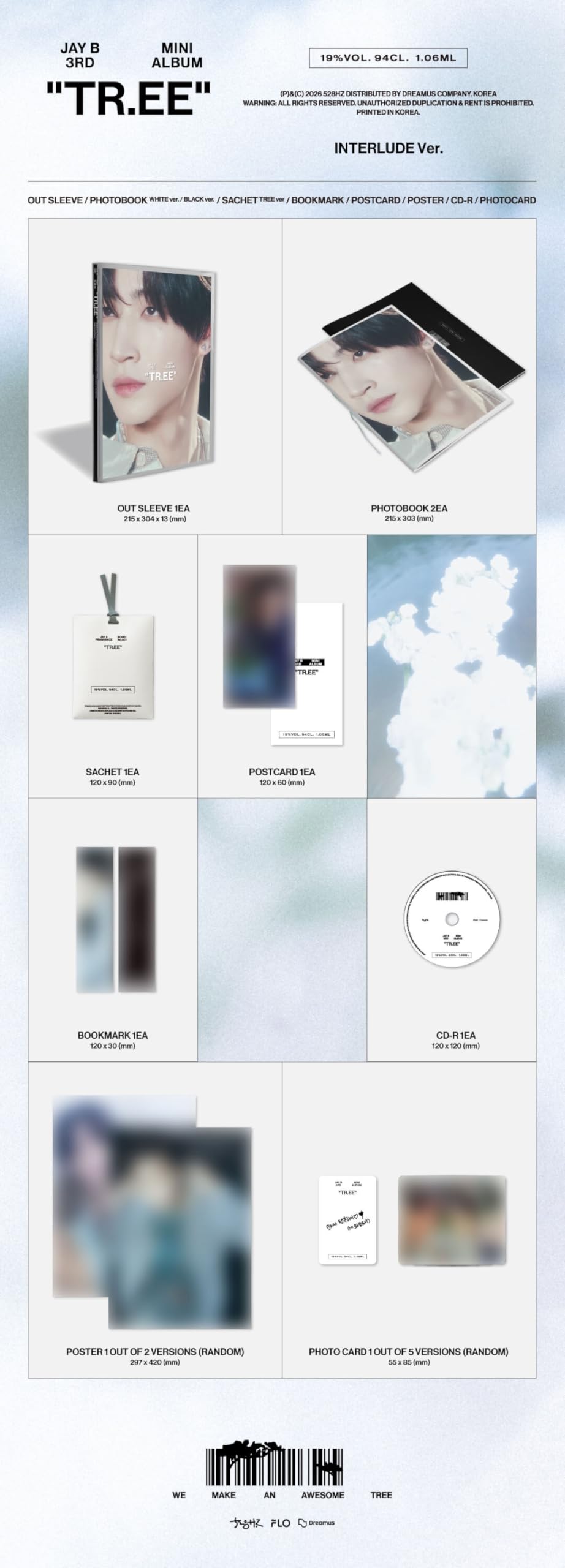 JAY B Album - TR.EE INTERLUDE ver.+Pre Order Benefits+BolsVos Exclusive Idol-Inspired Giveaways Package