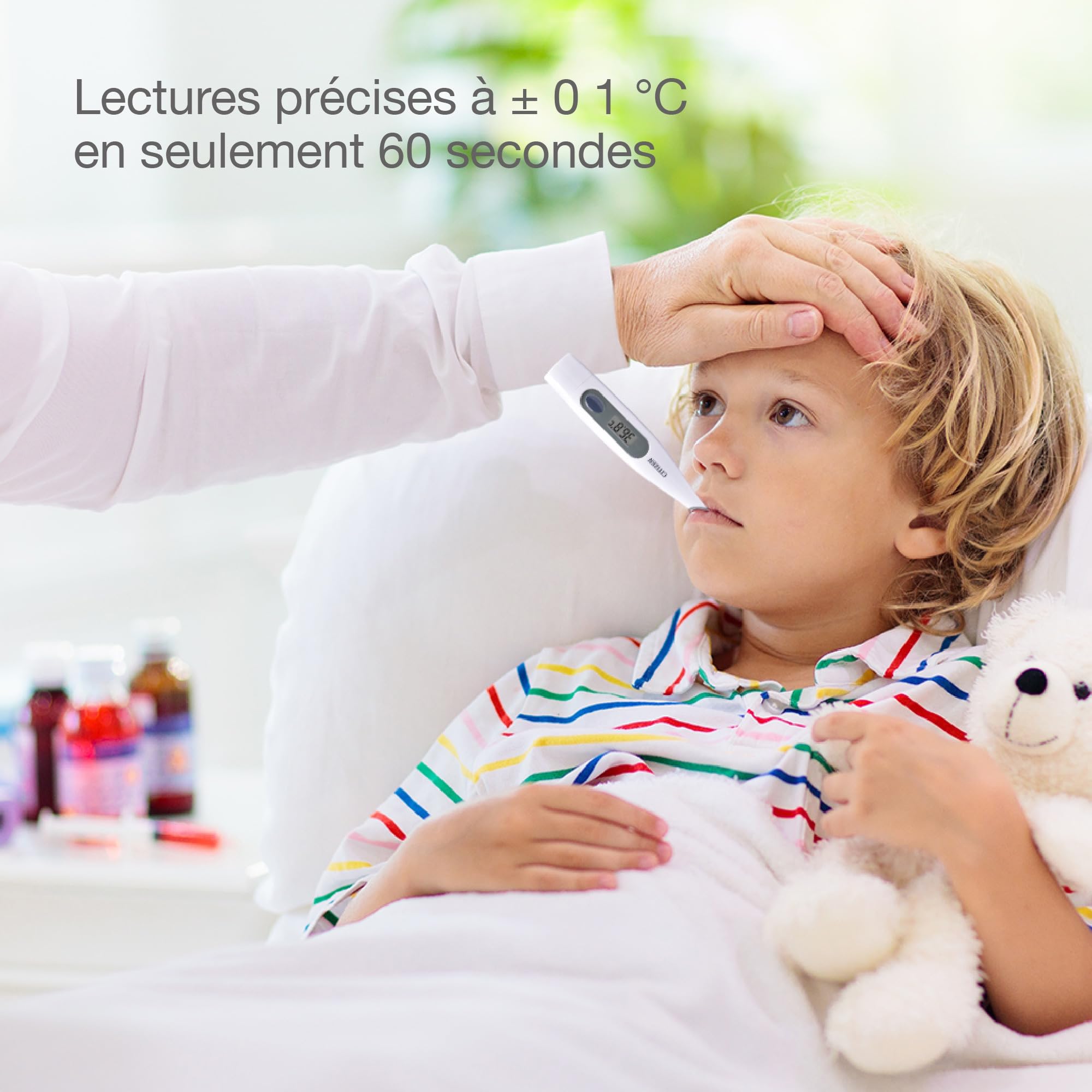Citizen Thermomètre numérique pour lecture de température corporelle basale – Thermomètre de température corporelle avec alarme de fièvre et fonctionnement à un bouton – Pour adultes, enfants