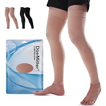 Doc Miller Thigh High Compression Socks 15-20 mmHg for Women & Men, 1 Pair