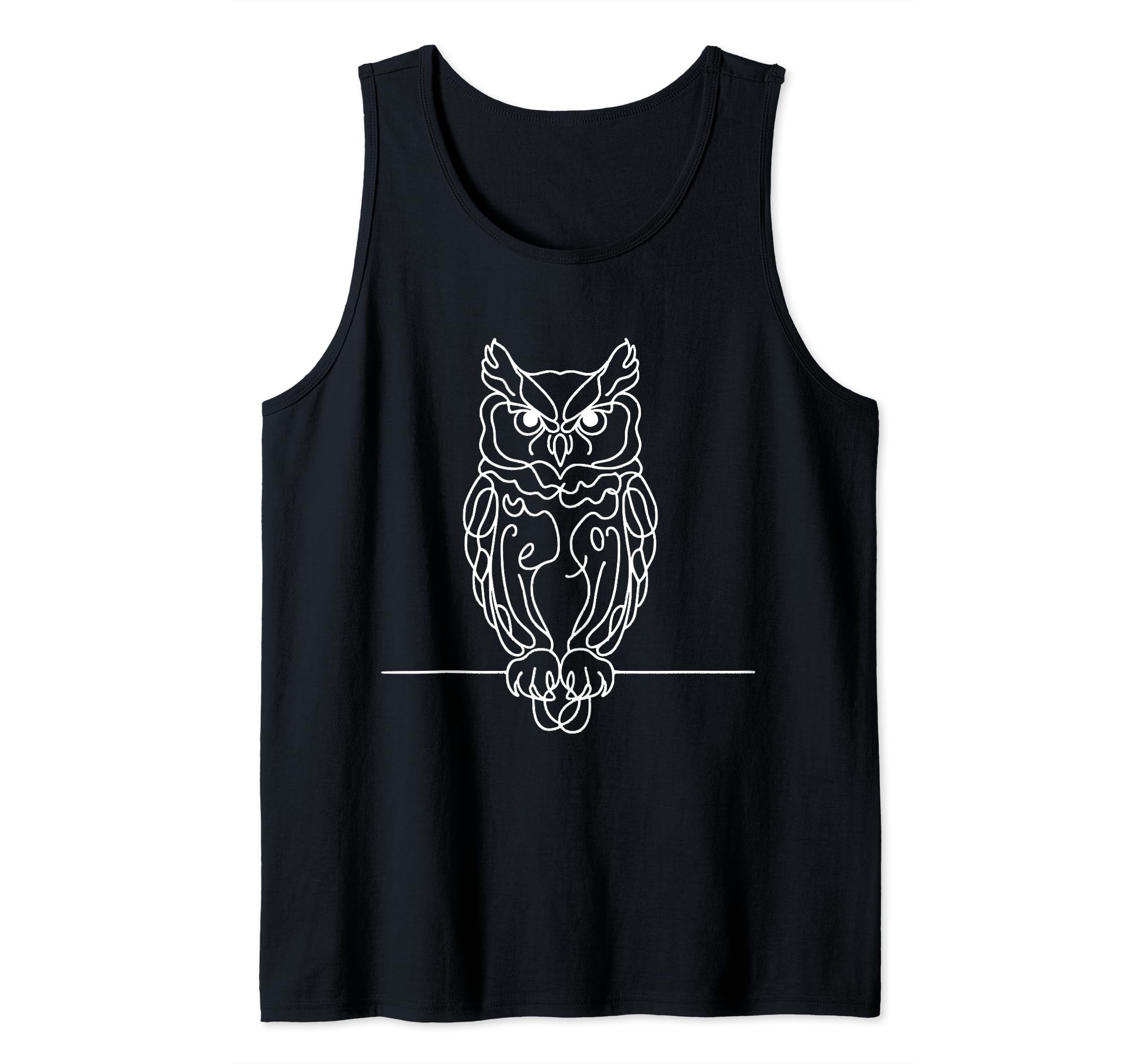 Line Art Bird & Ornithologist Eastern Screech-Owl Tank Top
