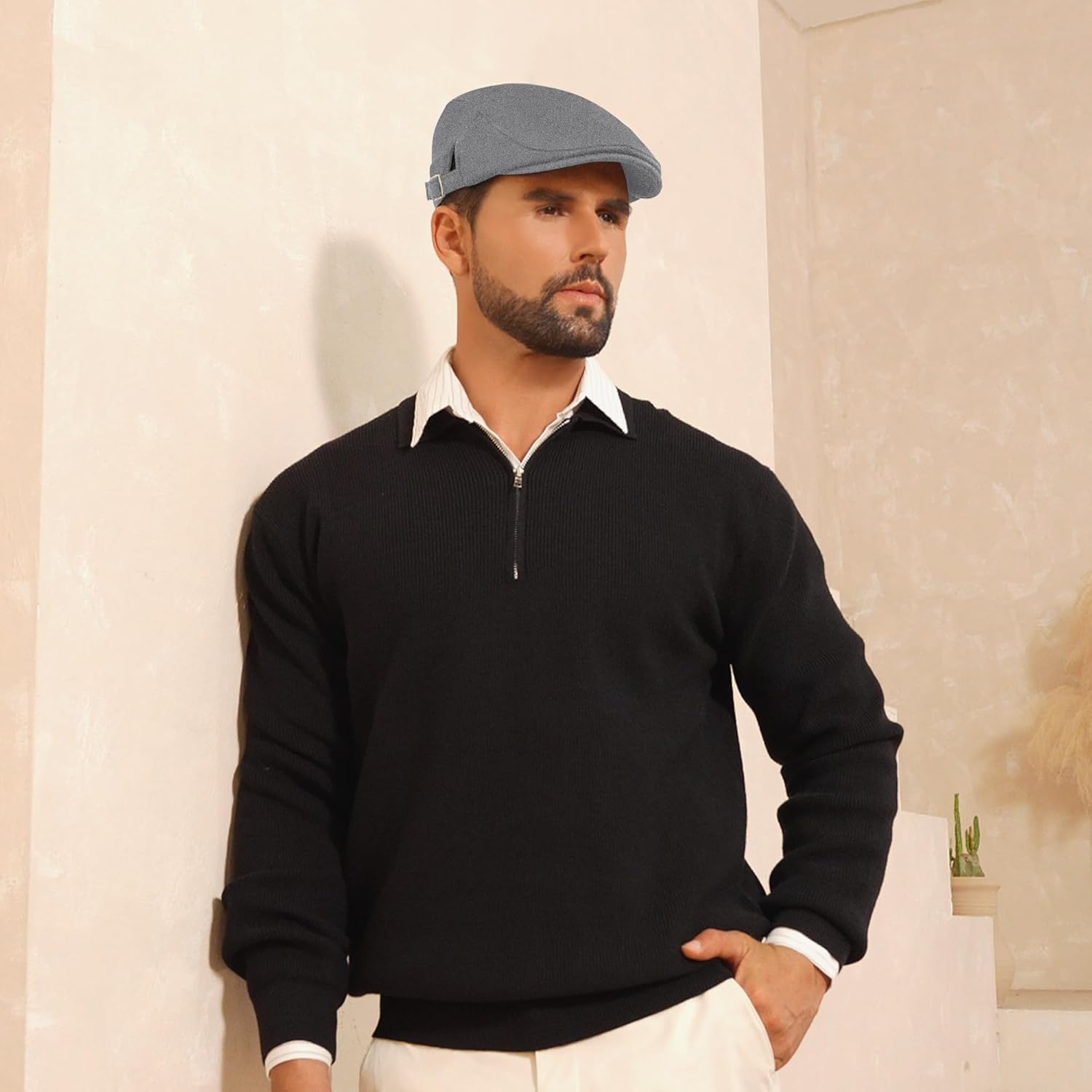 Newsboy Hat Cotton Adjustable Flat Caps Ivy Irish Gatsby Cap Cabbie Golf Hunting Hats for Men - Image 5