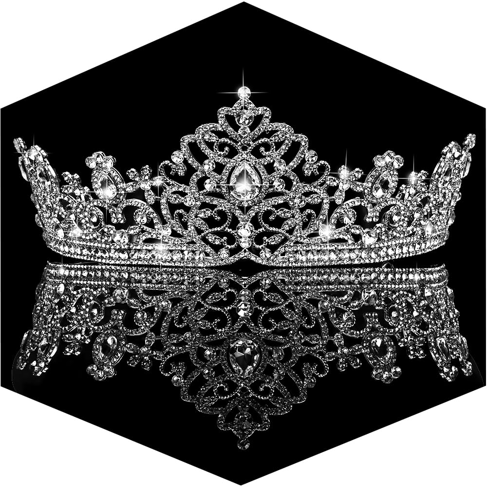 Photo 1 of AHONEY Silver Tiara for Women Girls Princess Birthday Crown Crystal Bridal Headband Wedding Prom Queen Pageant Halloween