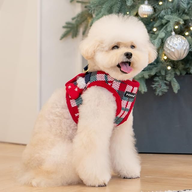 Foto 4 de 6 de Puppia Festive - Arnés para Perro, diseño cálido de Invierno, a Cuadros, para Perros pequeños y medianos…