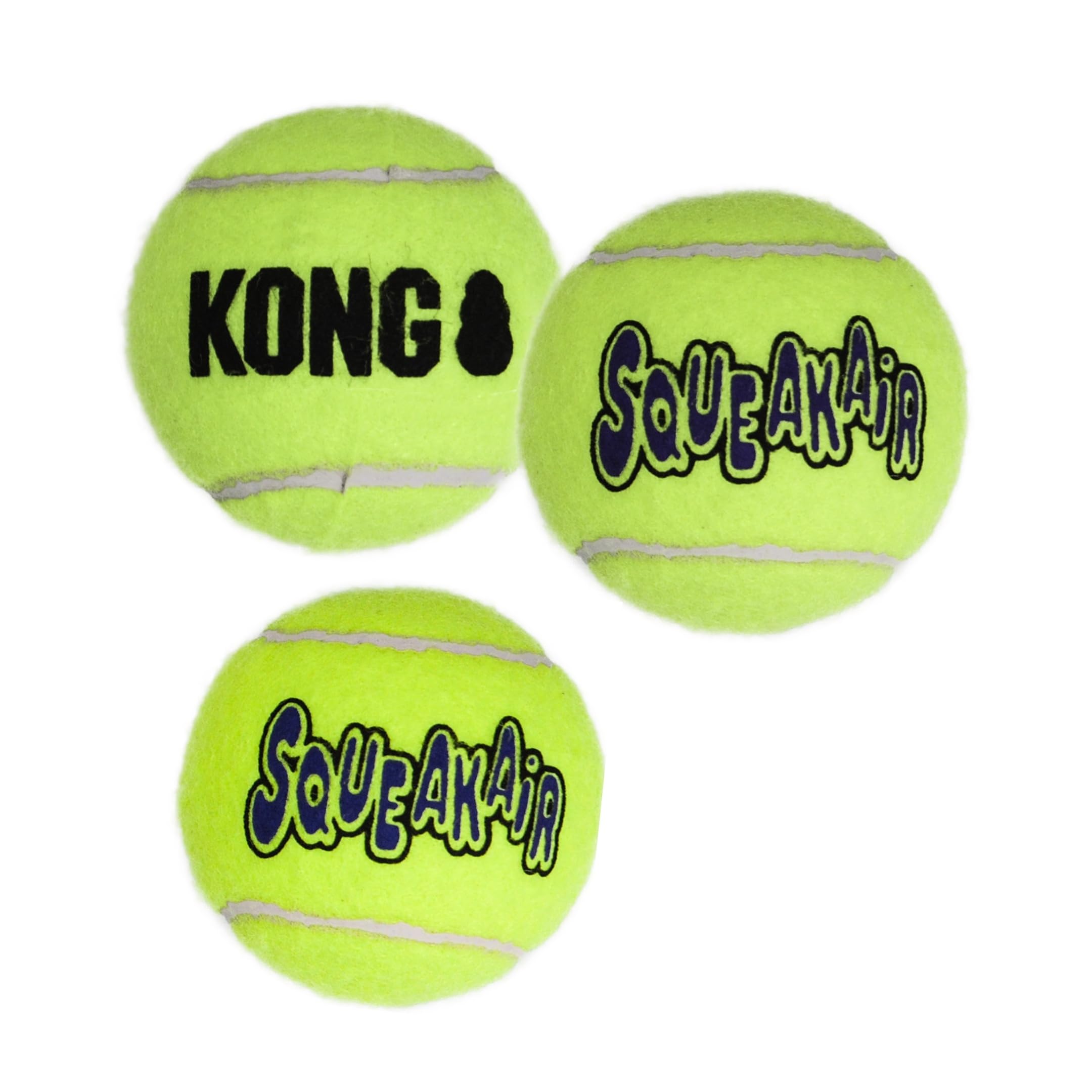 KONG - Squeakair Balls - Dog Toy Premium Squeak Tennis Balls, Gentle on Teeth - For Medium Dogs (3 Pack)
