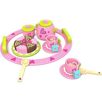 wooden afternoon tea set