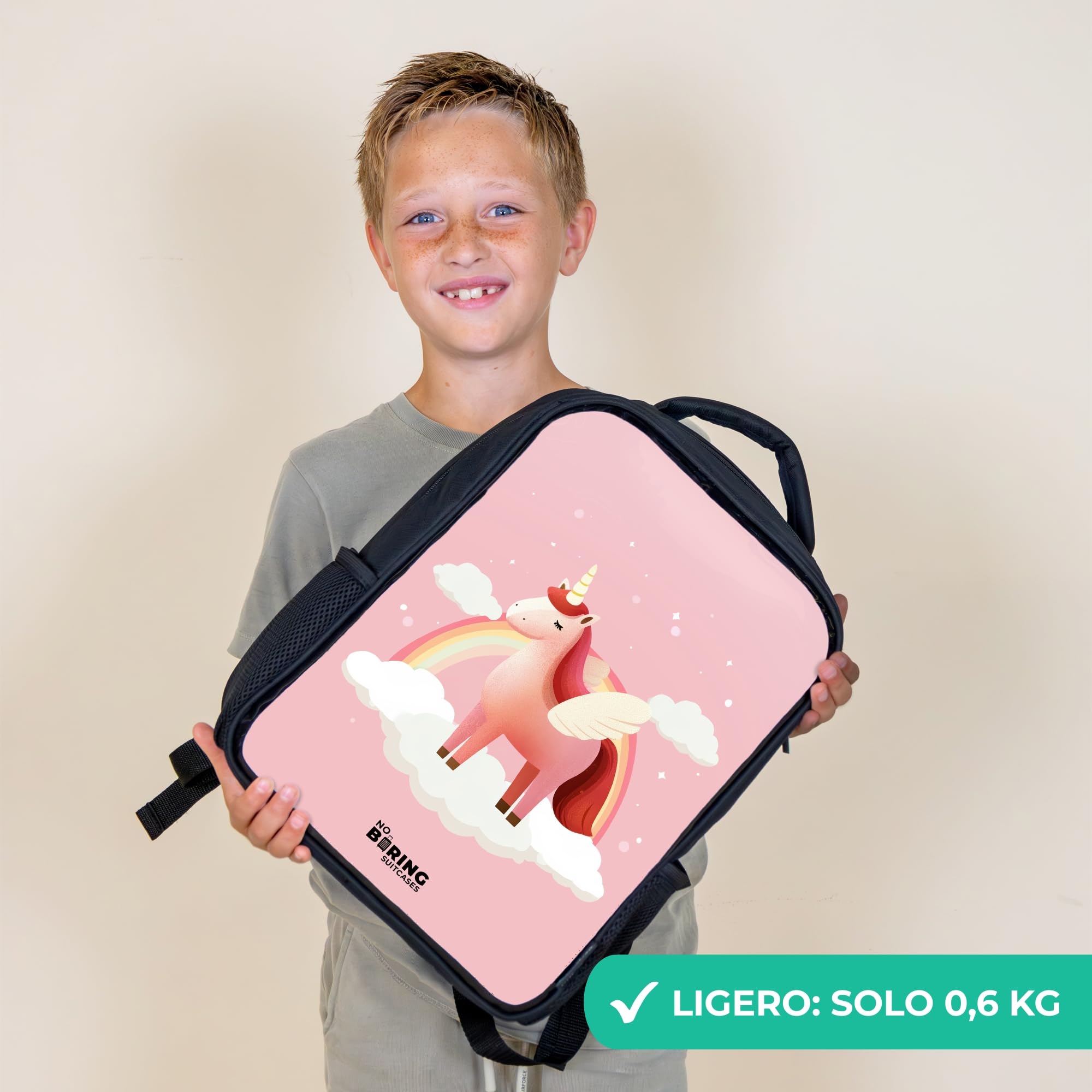NoBoringSuitcases© Zaino Per Bambini Bambina Nero Piccolo | 8L - Zainetto La Scuola Zaini Scolastici Rosa Ragazze Colorato Asilo Bimbo Leggero
