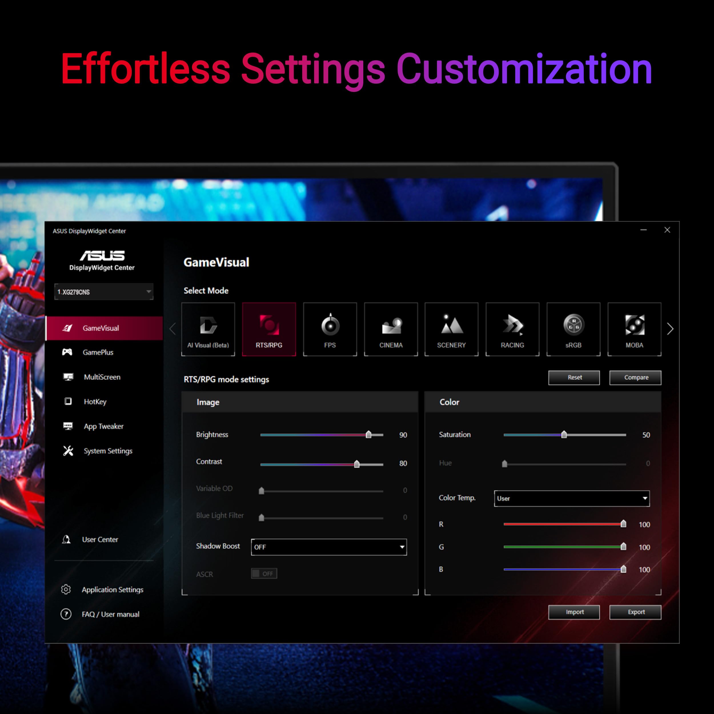 ASUS ROG Strix XG279CNS, 27-calowy monitor do gier, Full HD IPS (1920 x 1080), 0,3 ms (GTG), 380 Hz, porty HDMI, USB-C i DisplayPort, Extreme Low Motion Blur Sync, DisplayWidget Center, kolor czarny