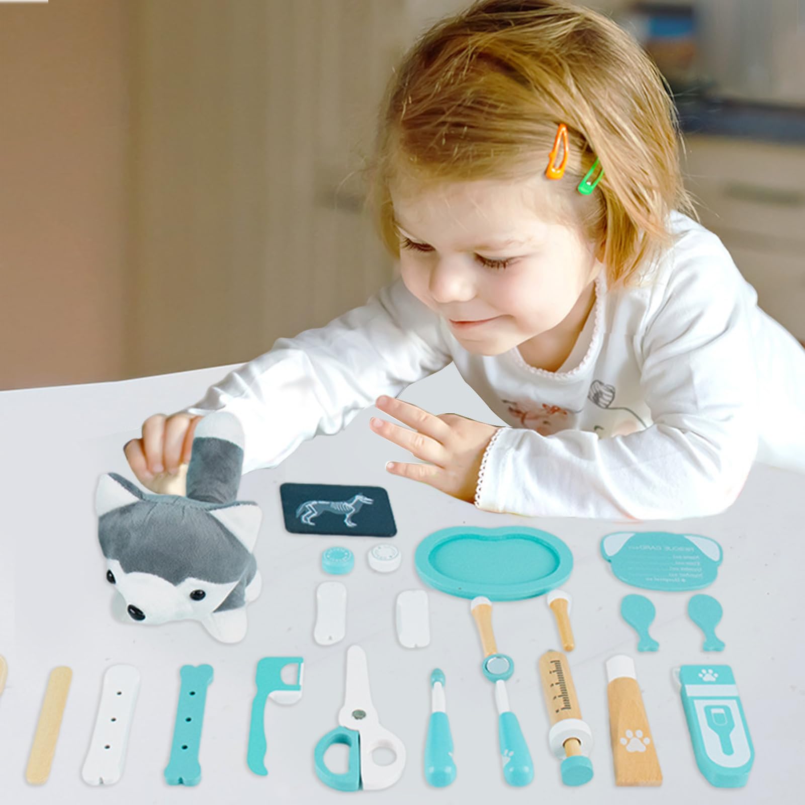 di simulazione di dottore, giocattoli da infermiera per bambini | 25 pezzi e custodia per il trasporto, di visite a casa per bambini piccoli, di simulazione Doctor Nurse Playset V