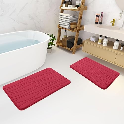 Miniatura 131 de Buganda - Alfombra de baño de espuma viscoelástica 24x16, tapetes de baño extra suaves y absorbentes, antideslizantes y lavables a máquina para el