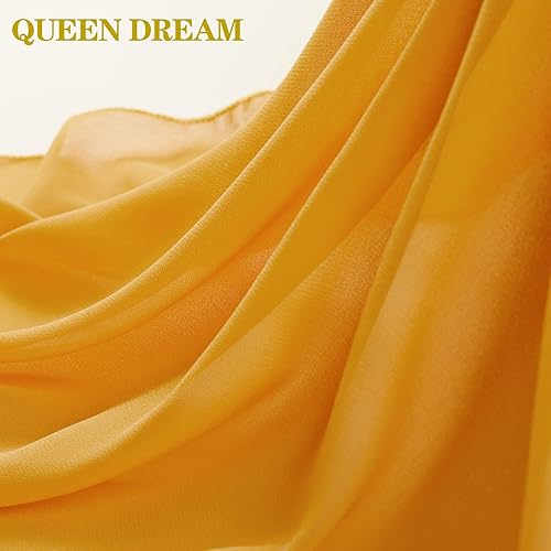 Miniatura 5 de Camino de mesa de gasa traslúcida de 10 pies, 27 x 120 pulgadas, para decoración romántica de bodas y despedidas de soltera, color amarillo mostaza