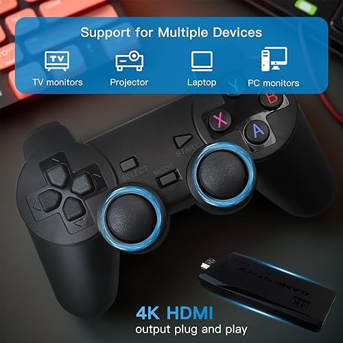 Miniatura 4 de M8 - Consola de juegos retro 64G inalámbrica Game Stick Consola de TV con más de 20000 juegos integrados, salida HDMI 4K, Plug and Play, 9