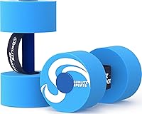 Vista 4 de Sunlite Sports Water Weights Pool Exercise Dumbbells, Water Aerobic Equipment, High-Density EVA-Foam Dumbbell with Handle Strip, Aqua Therapy, Pool