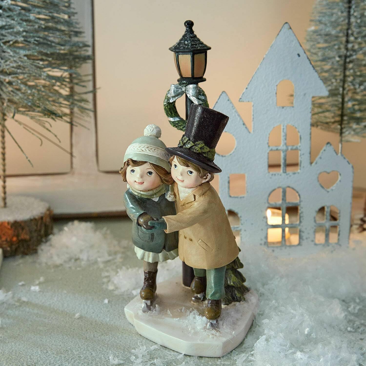 Loberon Deko-Figur 2er Set Marquelline, bunt | Handbemalt, Detailreiche Charaktere, Nostalgie-Look, Weihnachtsdekoration, Weihnachtsfiguren, Weihnachten, Polyresin