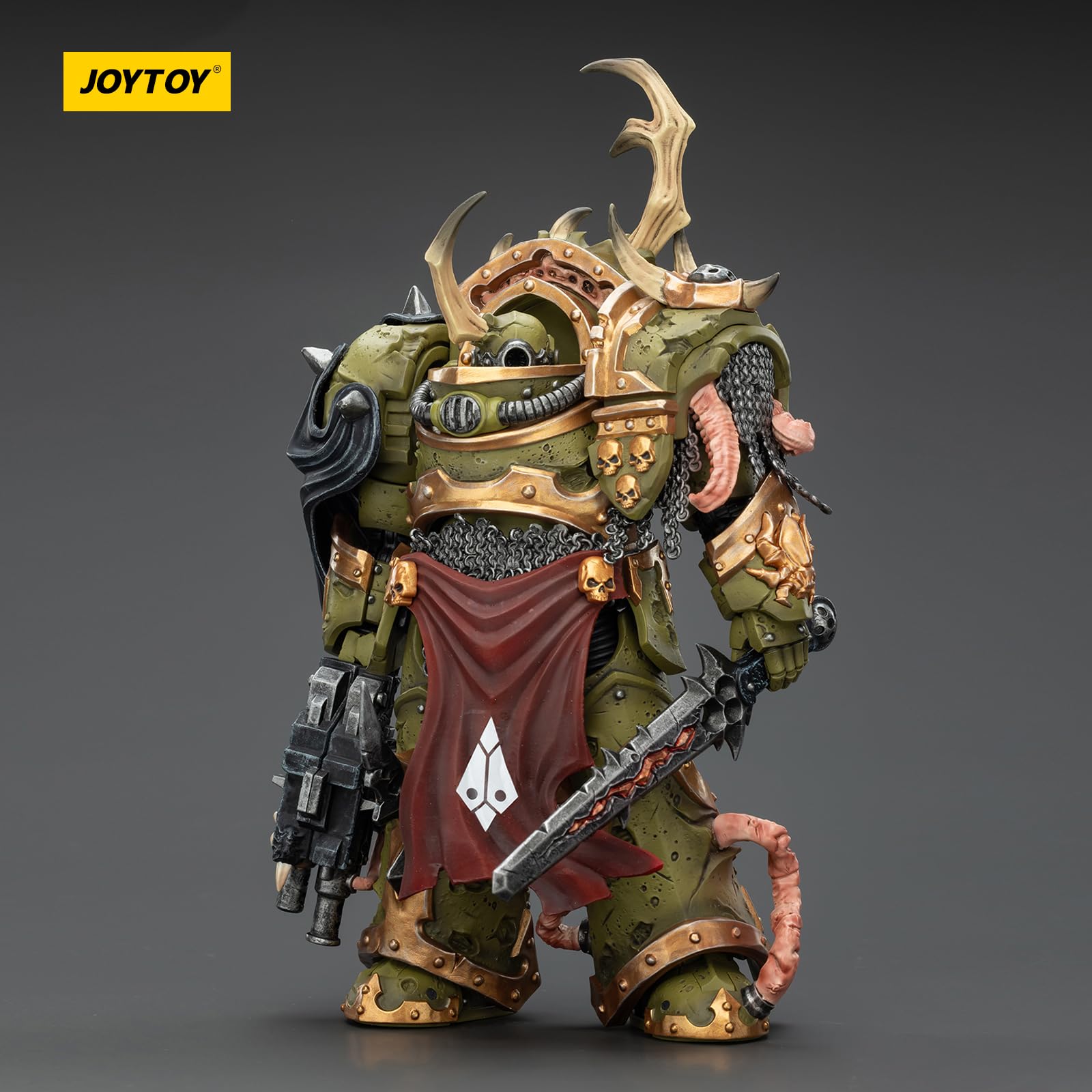 JOYTOY Warhammer 40k Death Guard Blightlord Terminator 3 with Combi-bolter and Bubotic Blade 1/18 Action Figure - Image 3