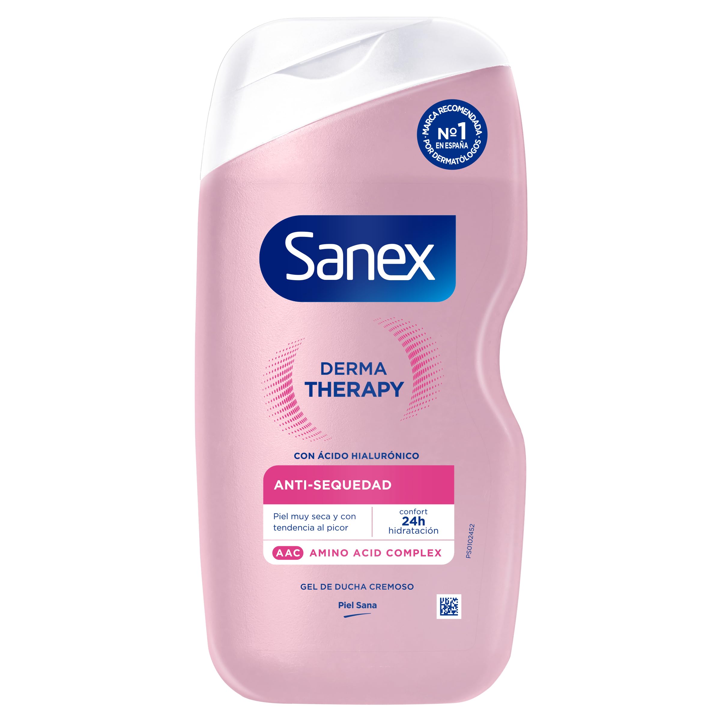 Sanex Derma Therapy Anti-Sequedad Gel de Ducha Cremoso, 6 x 425ml | gel de ducha para piel seca | alivia la sequedad y reduce el picor | complejo de aminoácidos con ácido hialurónico | 0% sulfatos**