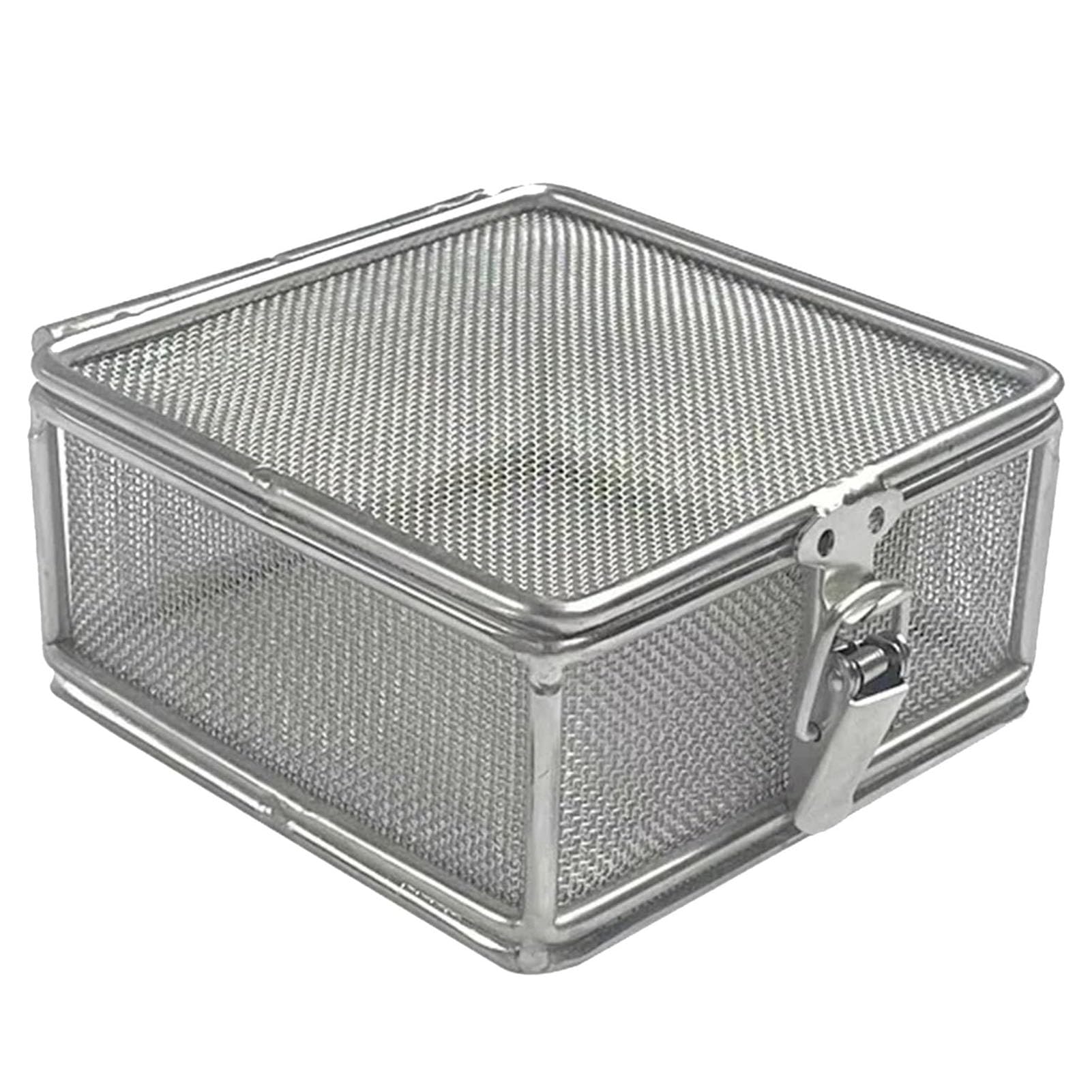 Cesta de Esterilización con Tapa para Instrumentos Médicos, Acero Inoxidable 304, Cestas de Desinfección de Malla Perforada para Instrumentos Quirúrgicos, Médicos y Dentales
