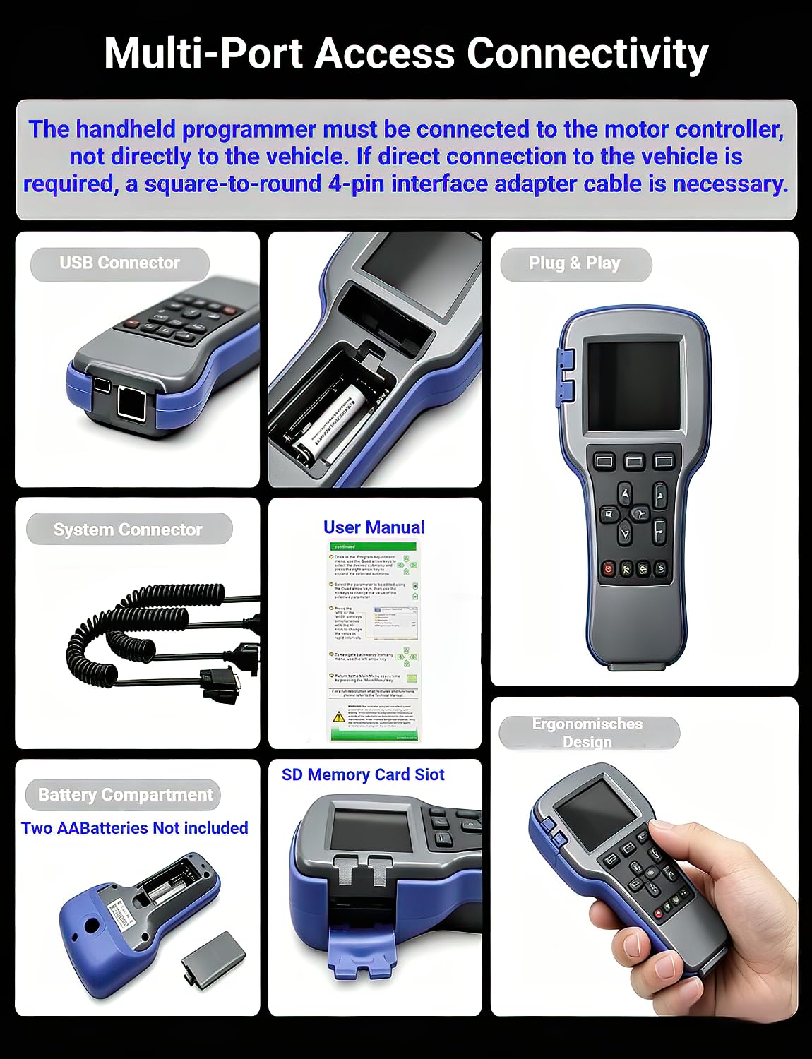 1313-4331 Programmatore palmare per controller Curtis - Strumento diagnostico a livello di rivenditore per carrelli elevatori, carrello da golf, EV - Impostare parametri, errori di lettura