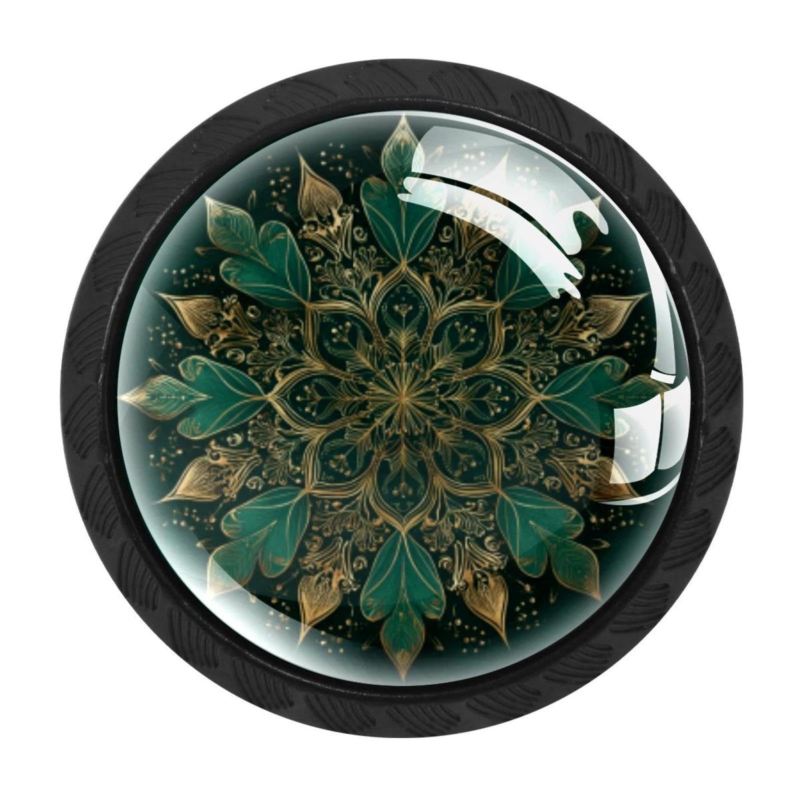 Chenzzzz Multicolored 08 4 Pack Dark Green Christmas Golden Snowflake (2) Dresser Drawer Cabinet Knobs Round Crystal Glass Knobs Pulls Handles For Kitchen Wardrobe Cupboard Door Hardware