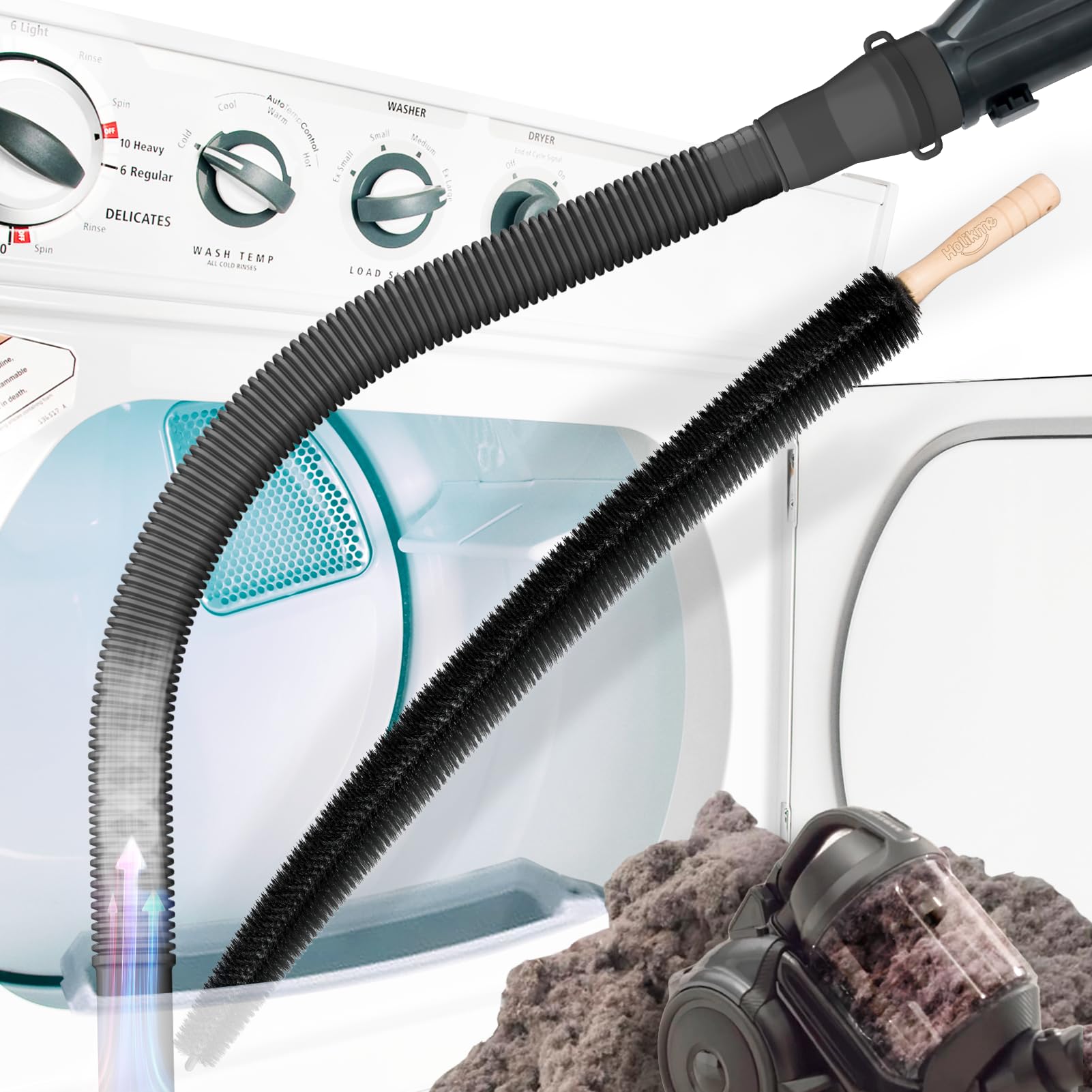 Holikme Upgraded Pieces Dryer Vent Cleaner Kit Dryer Lint