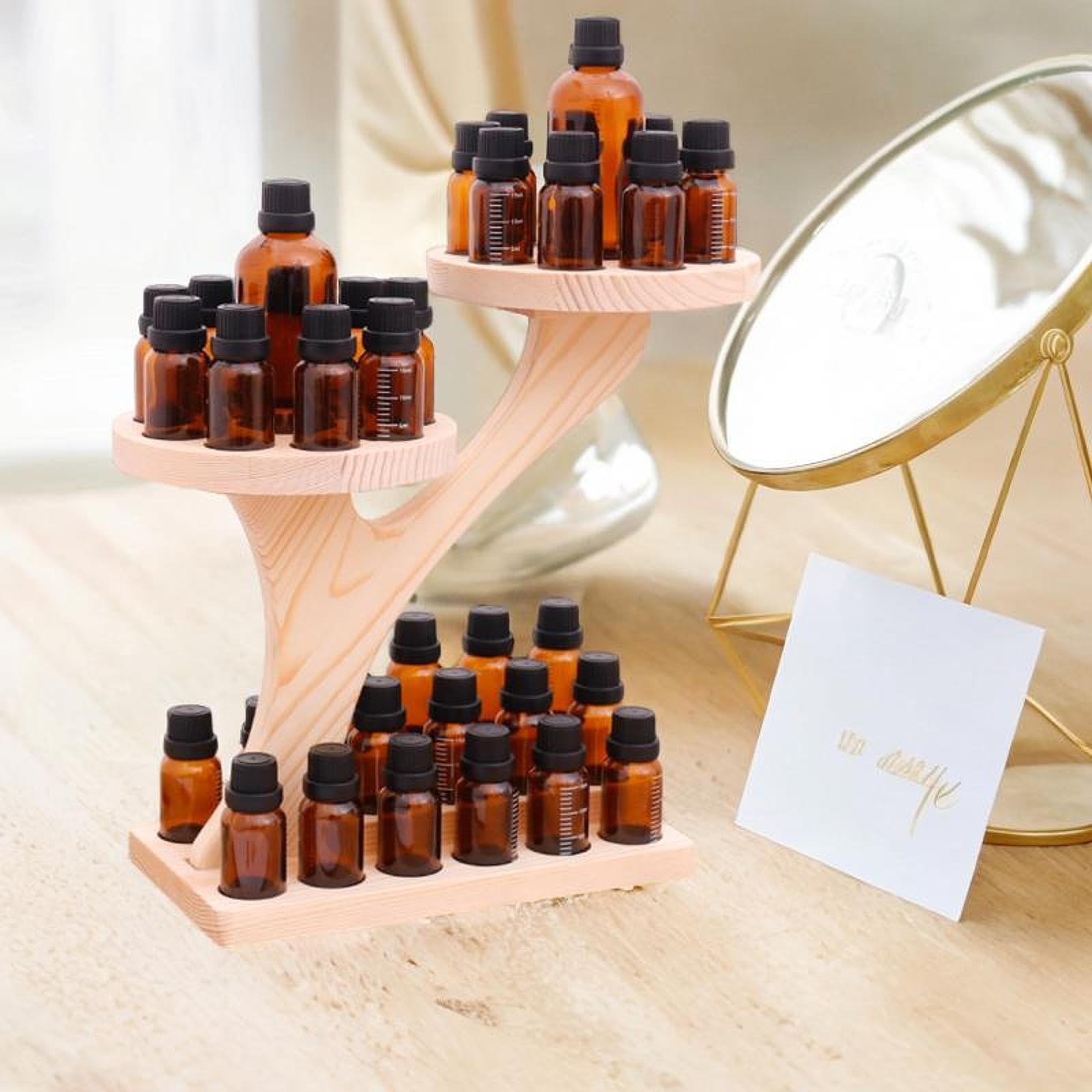 Supporto in Legno per Essenziali, Organizer per Cosmetici E Aromi, Espositore per Oli Essenziali.
