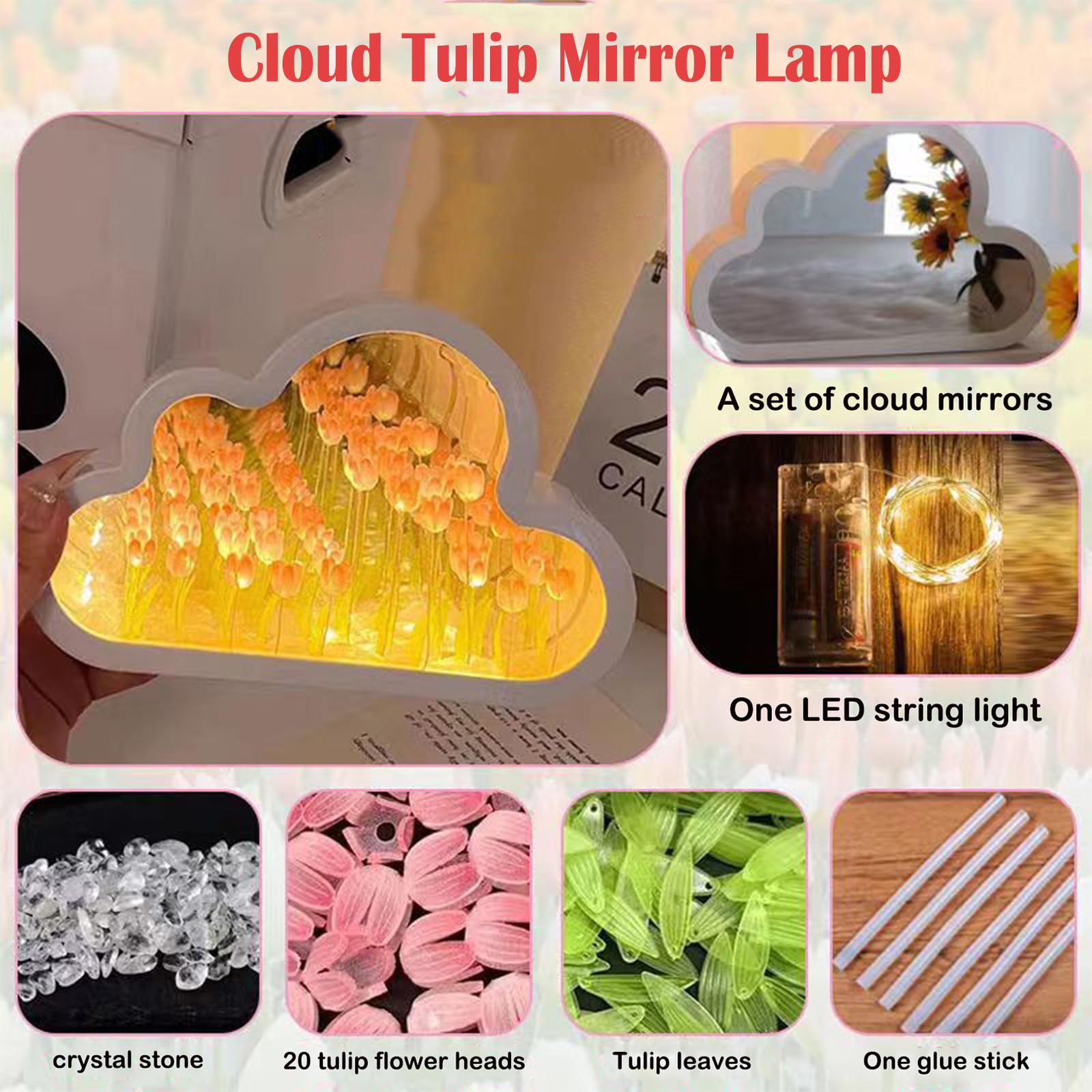 Miroir Tulipe Nuage  Fleur Mer Diy Tulipe Miroir Veilleuse,Lampes De Table  Chevet Petite Veilleuse, Salon Bureau Ornement Ca[H1620] - Cdiscount  Puériculture & Eveil bébé