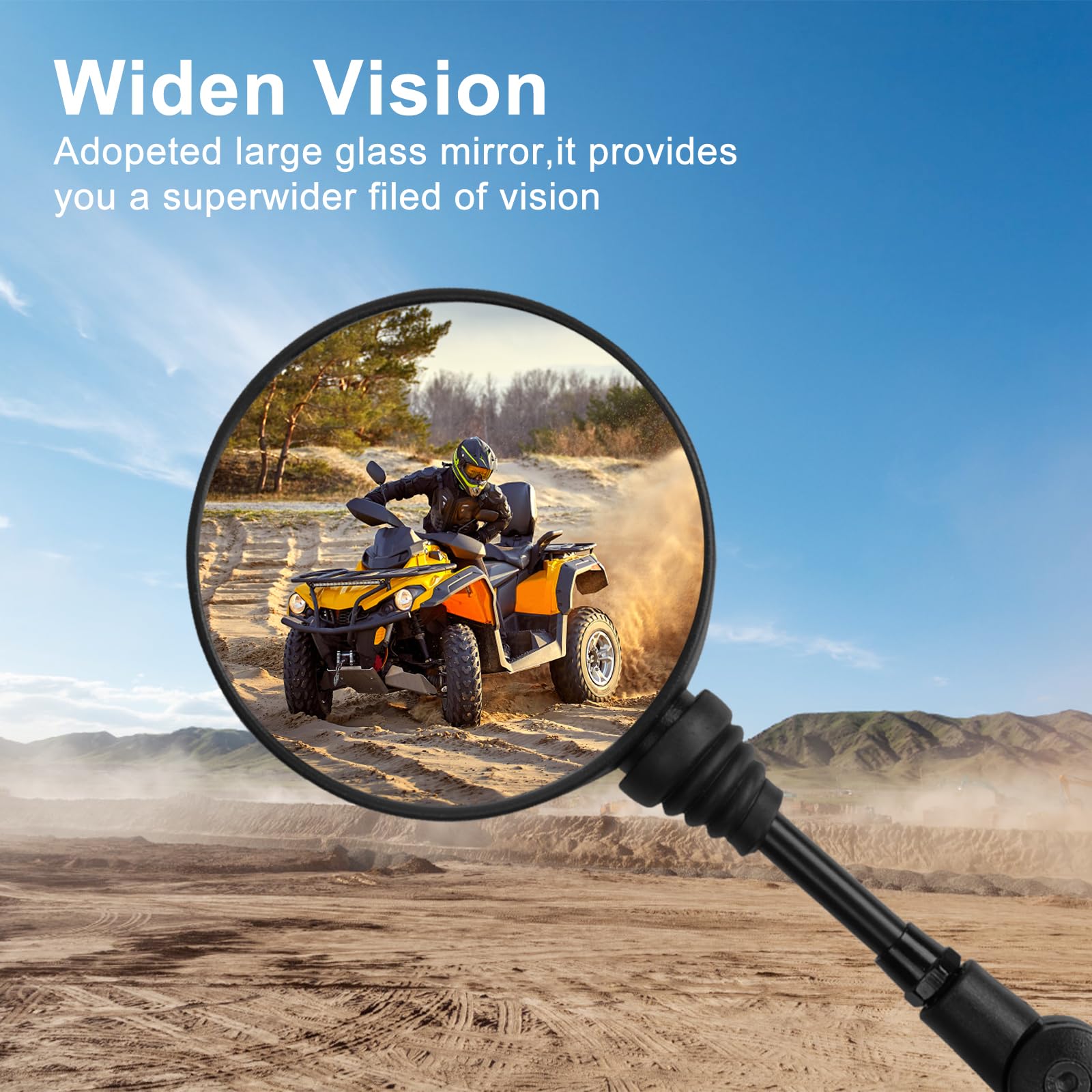 Lusterka wsteczne Motocykla homologowane, 1 Para Uniwersalny Motocykl Boczne Lusterko wsteczne,7/8"22 mm Lusterka Kierownicze z Śruby mocujące 10mm i 8mm dla motocykli, Skutery