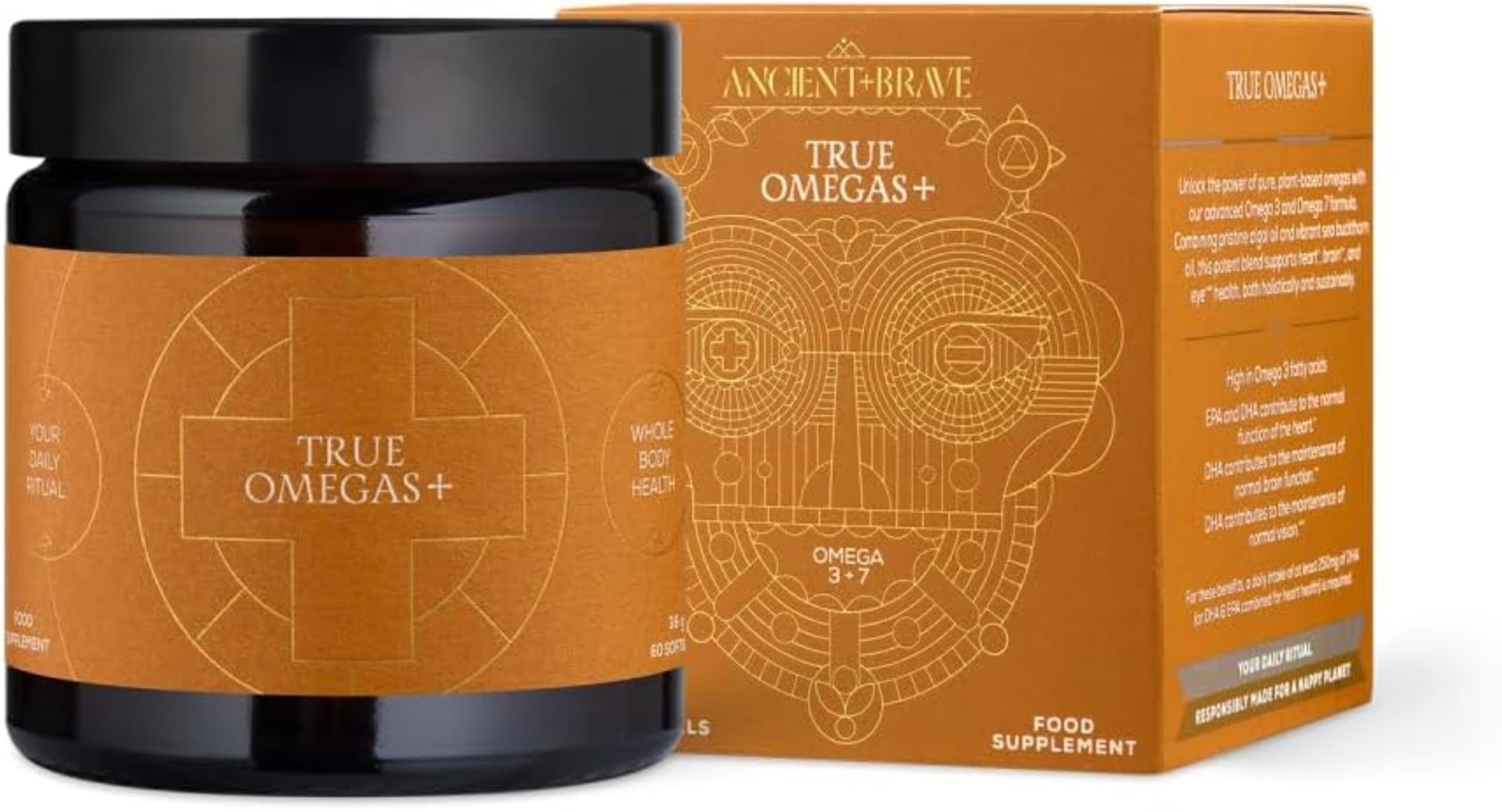 Ancient + Brave True Omegas+ | 60 Capsules | Omega 3 & Omega 7