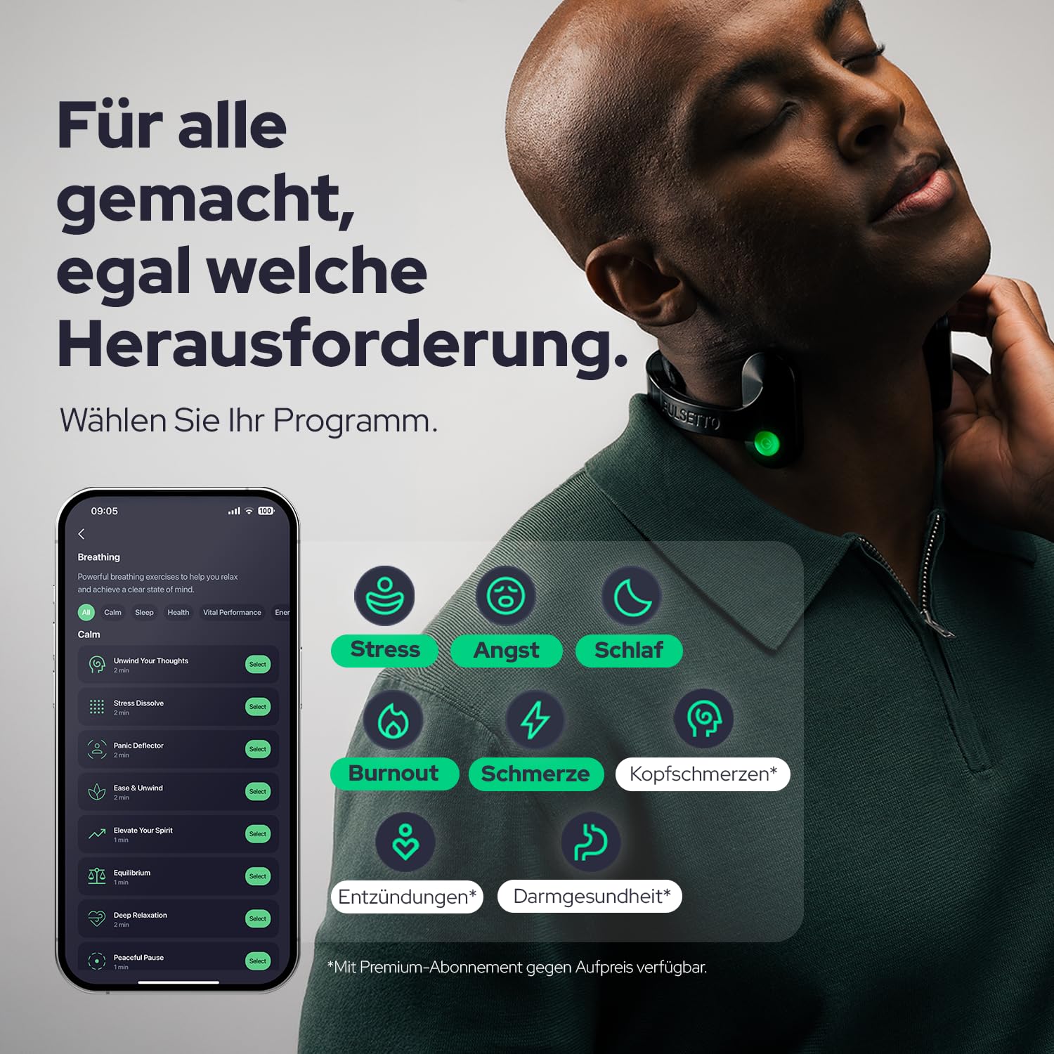 Pulsetto FIT (V2) Wellness-Wearable – Gerät zur Unterstützung von Entspannung, Schlaf und täglichem Wohlbefinden