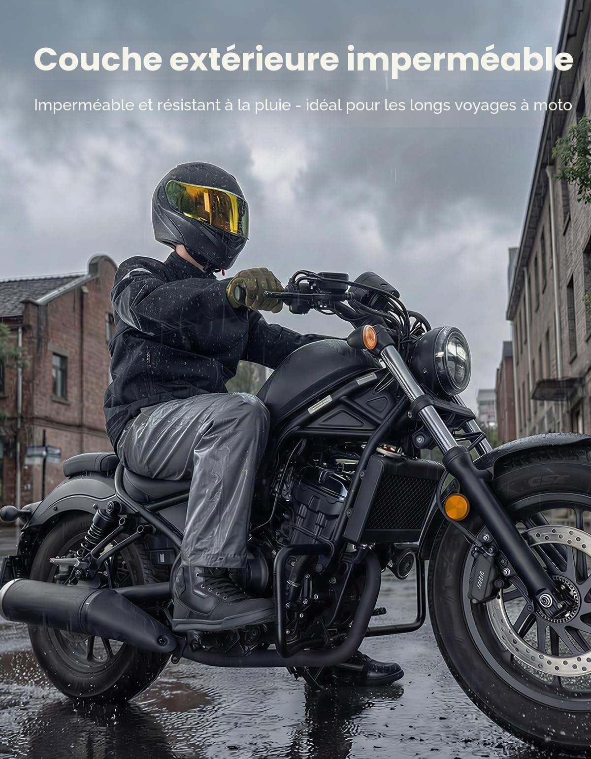 KEMIMOTO Chaussure Moto Homme Imperméables, Botte Moto Hommes Décontractées, Chaussures de Motocross avec Support de Cheville et Semelle Antidérapante