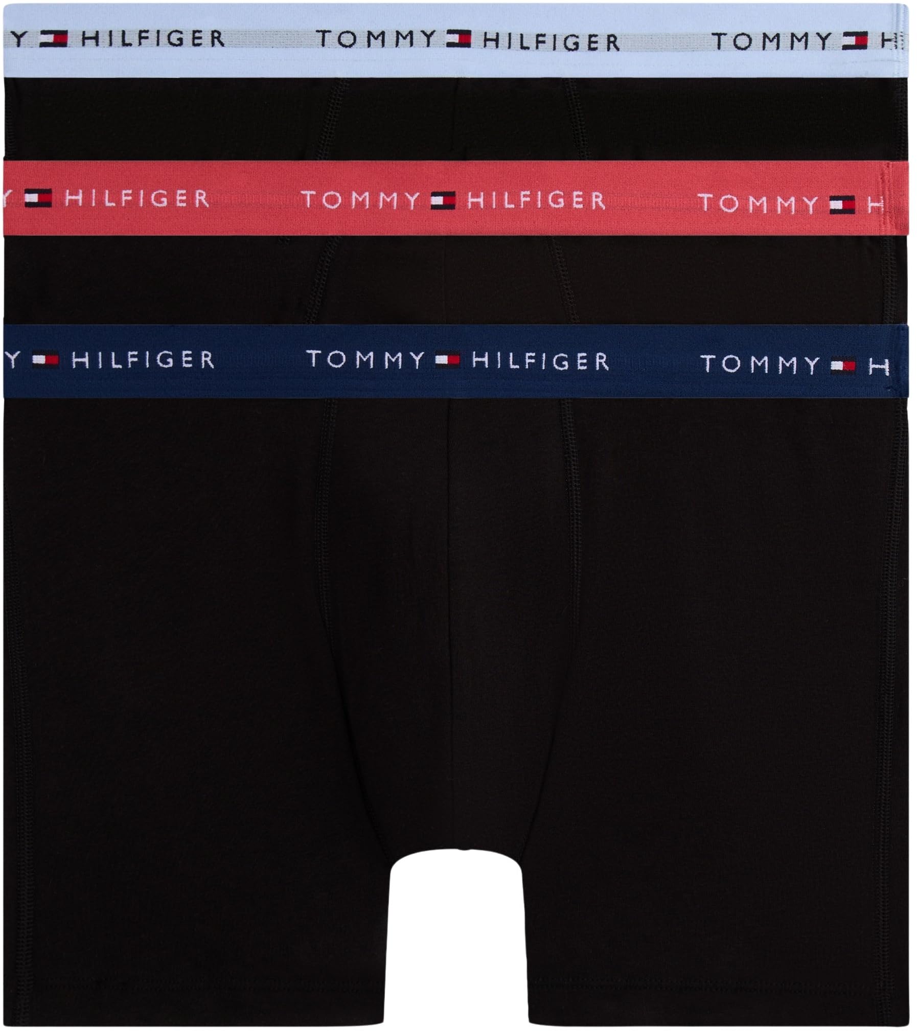 Tommy Hilfiger Men’s 3 Pack Cotton Boxer Briefs, Multicolor (Frs Cran/Swt Blu/Nght Sky), S