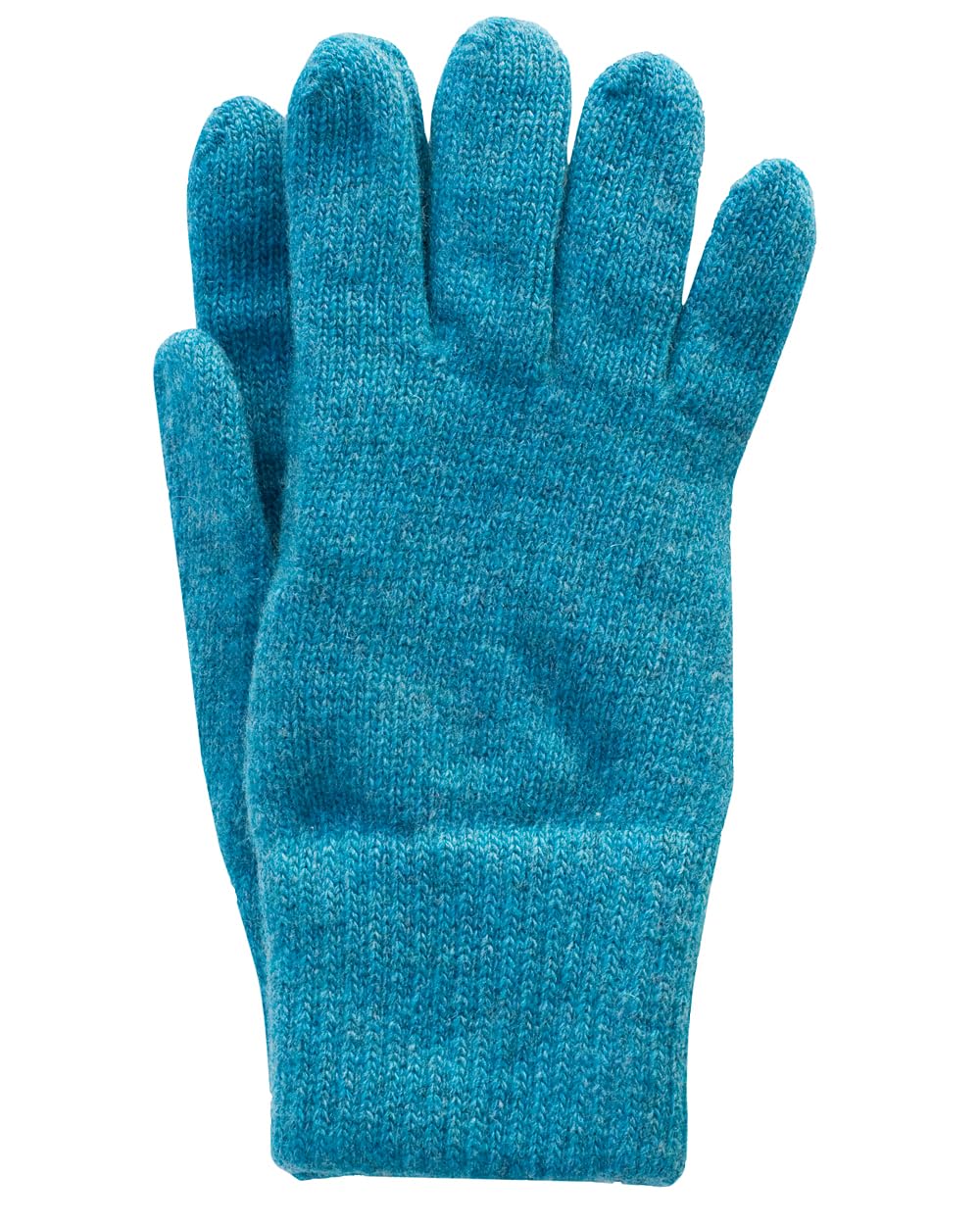 FosterNatur, Merino Women's Wool Gloves / Finger Gloves 100% Wool Merino Extra Fine, turquoise, 6.5