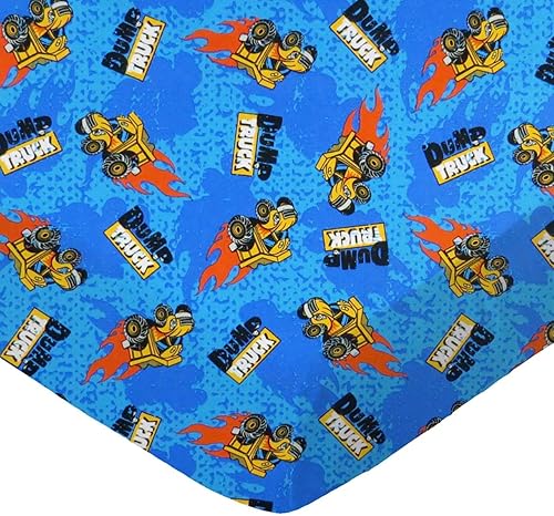 SheetWorld - Sábana bajera cuadrada para bebé, apta para Joovy de 38 x 38 pulgadas, sábana tejida 100% algodón, unisex para niños y niñas, camiones