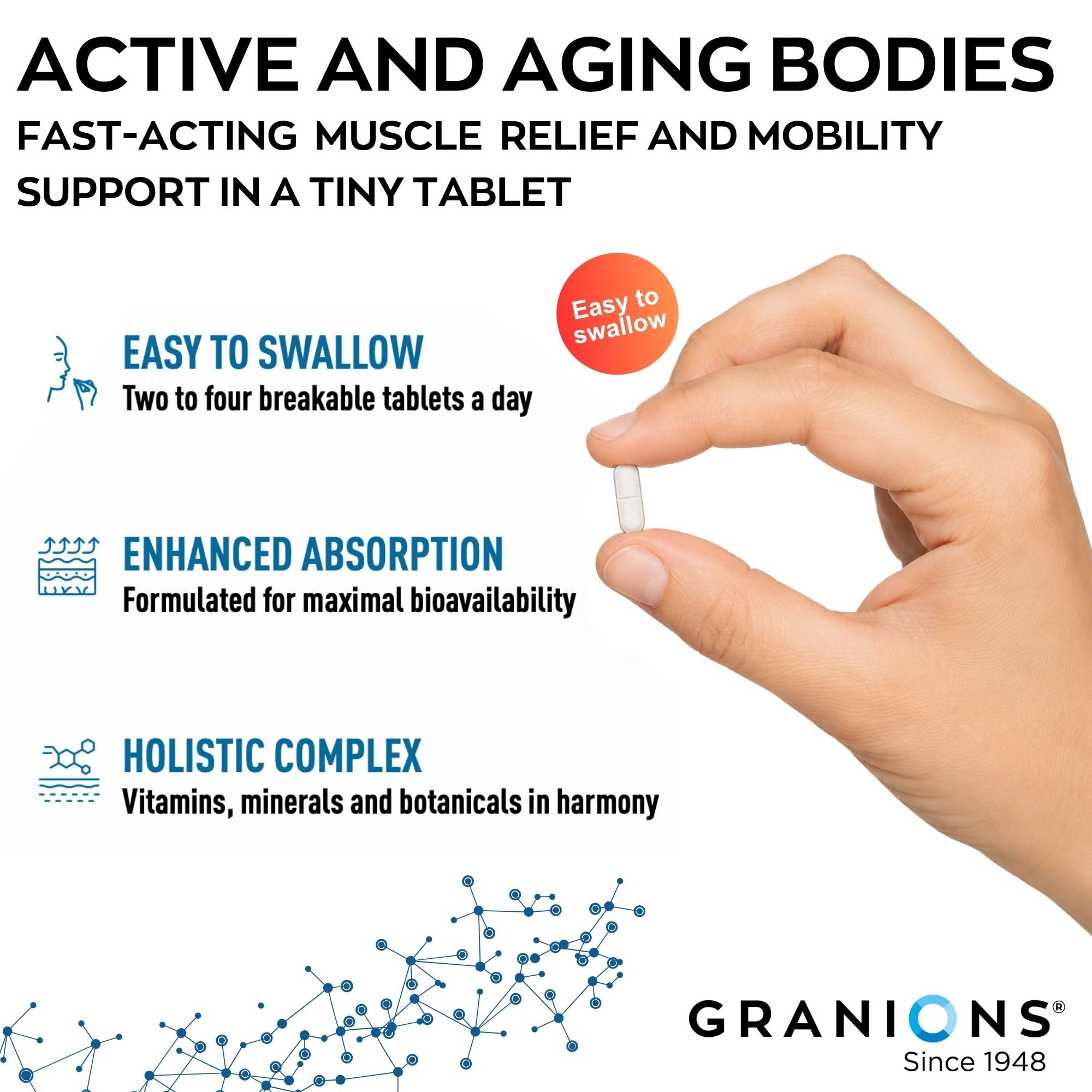 Granions Advanced Natural Muscle Relaxer Pills - 1,346mg Quinine, Magnesium, Potassium, B Vitamins, Chamomile, CoQ10 - Muscle Comfort Support, Immediate Relaxation and Comfort - 120 Tablet, 30 Serving — Amazon image 7