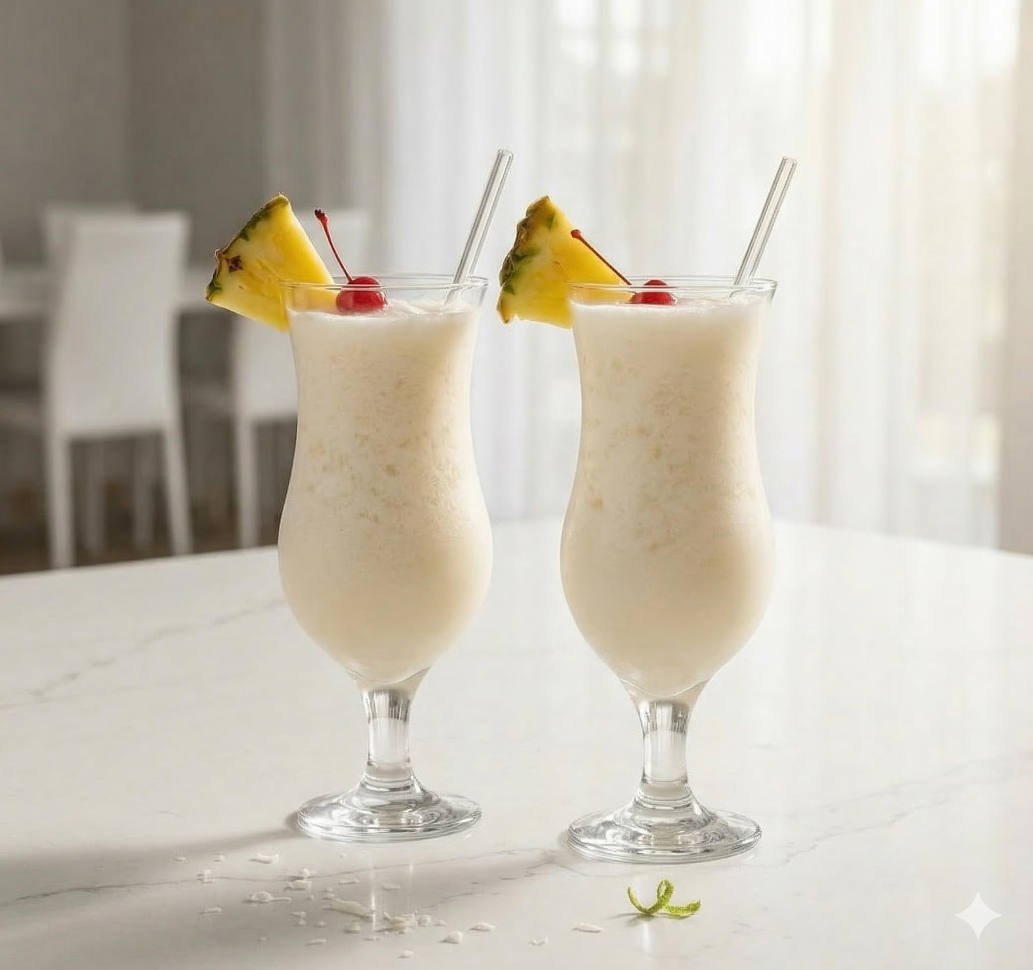 Acense 6er-Pack durchsichtige 460-ml-Pina-Colada-Gläser – Hohe Hurricane-