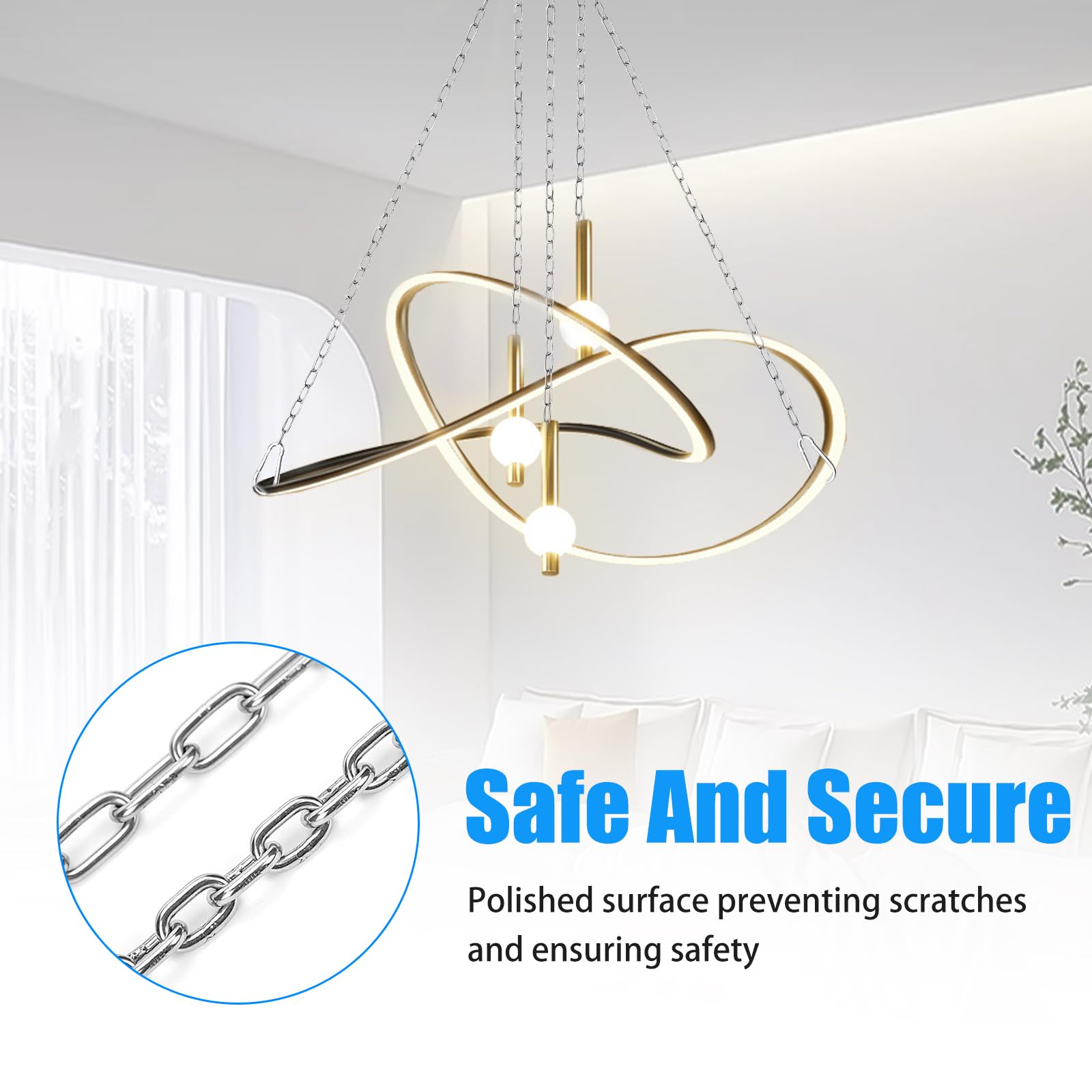 Catena Acciaio Inox 6 Metri - Con 2 Ganci Piatti, Spessore 1.5mm, Per Animali E Fai-Da-Te - Foto 6