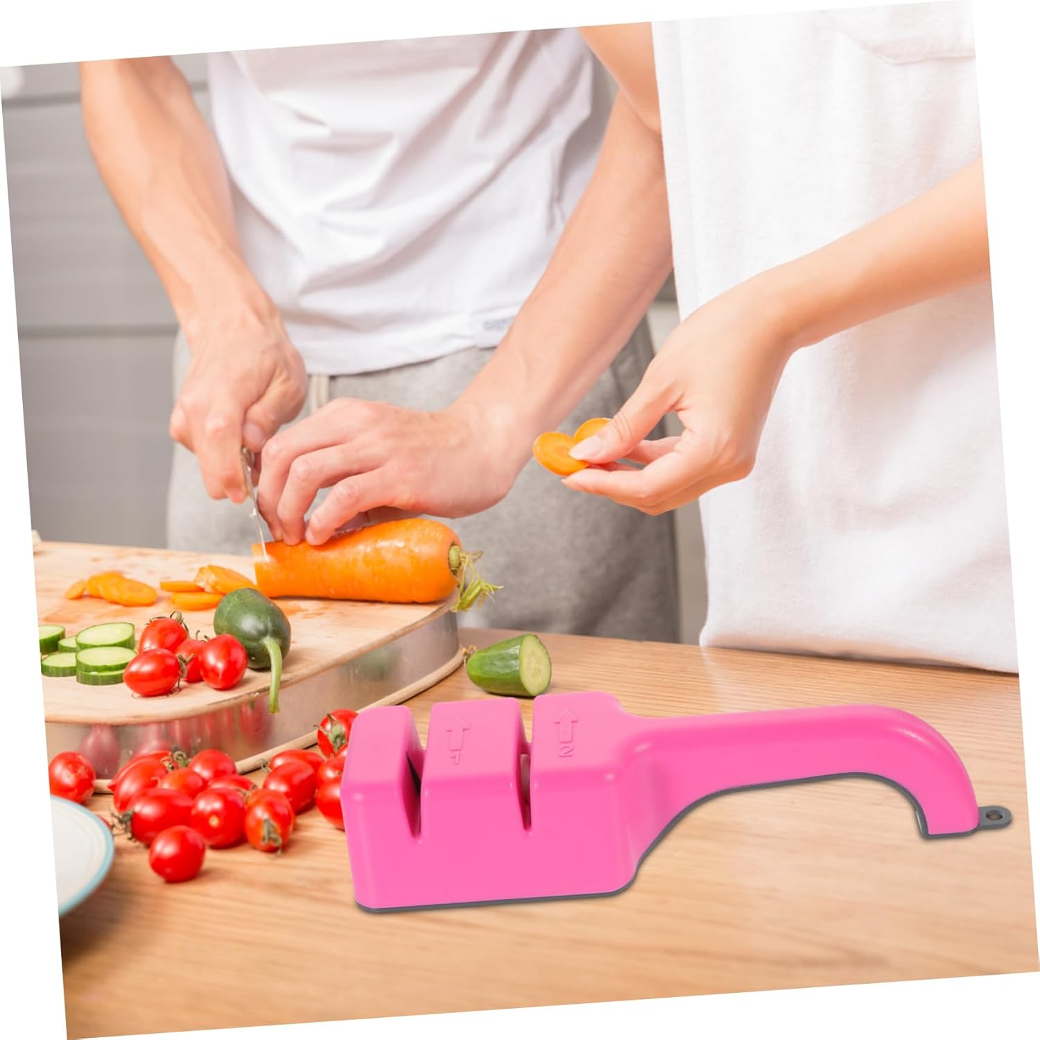 1pc Kitchen Two Groove Sharpener Tool Wear-resistant Grindstone for Home Use Stage Design for Precision Sharpening Random