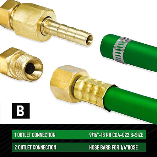 Miniatura 4 de RX WELD Reguladores de oxígeno y acetileno CGA540 y CGA510- Compatible con corte de antorcha de gas de soldadura estilo V, mango en T