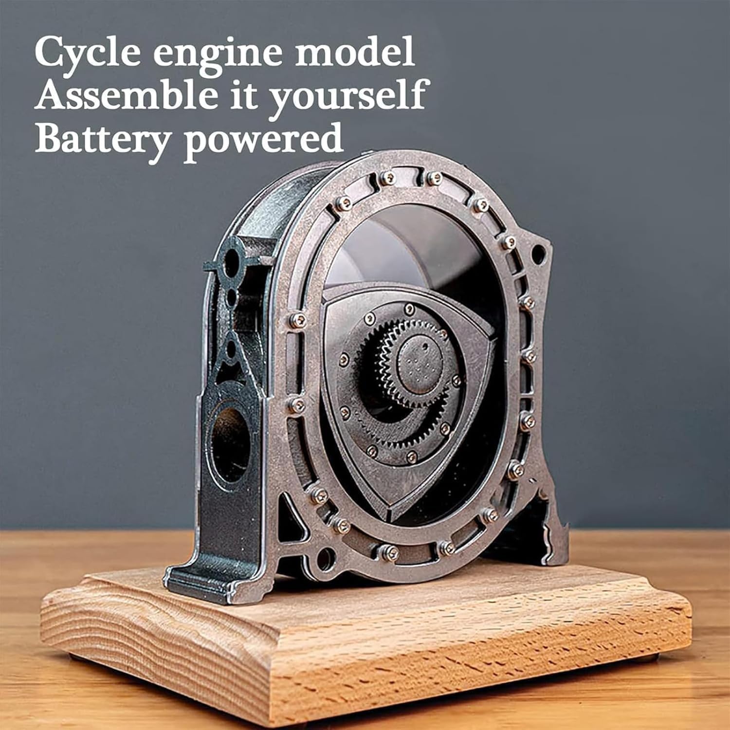 Rotary Engine Model Kit, Beztłokowy 4-suwowy Silnik Spalinowy Do 600 RPM, Funkcjonalny Metalowy Model do Samodzielnego Montażu DIY dla Entuzjastów Techniki i Dorosłych, Edukacyjny Pokaz STEM