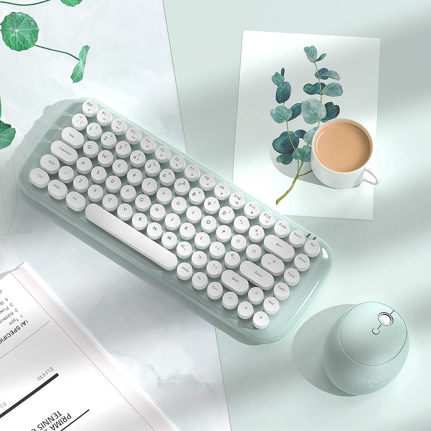 Buy Wireless Keyboard and Mouse Set, 2.4G Wireless Retro Typewriter