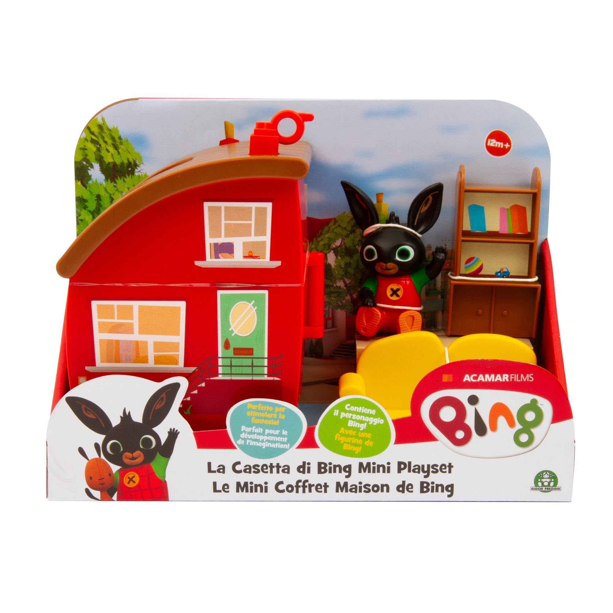 Giochi Preziosi Bing - Mini Playset Apribile Della Casetta Di Bing Composta Da 2 Stanze, Accessori E Con Personaggio Incluso, Per Bambini A Partire Dai 12 Mesi, Piccolo