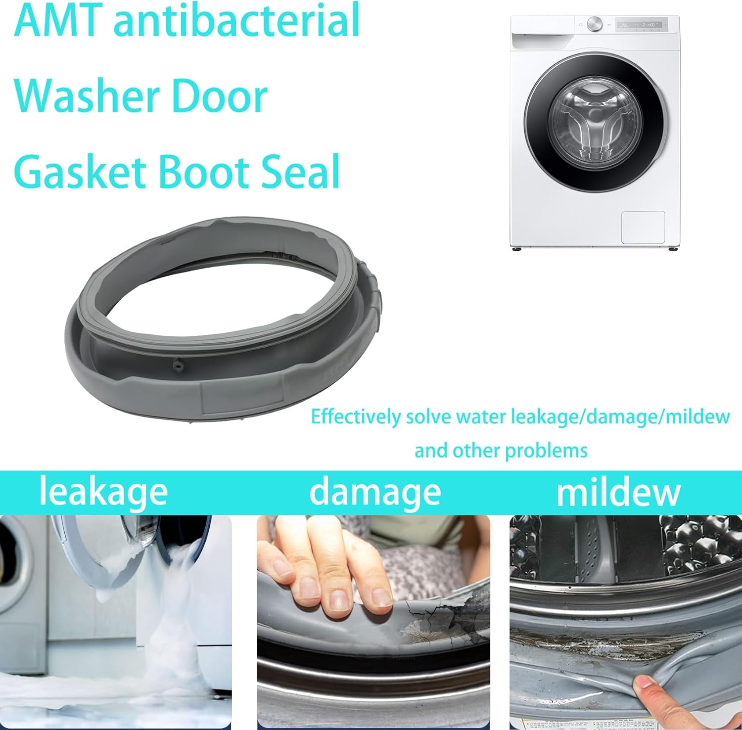 Upgraded DC64-00802A Door Gasket Boot Seal Diaphragm Compatible with Samsung Washer,Washer Door Bellow Diaphragm Replacement for AP4205725 PS4210920 34001302 Washer Door Boot Seal