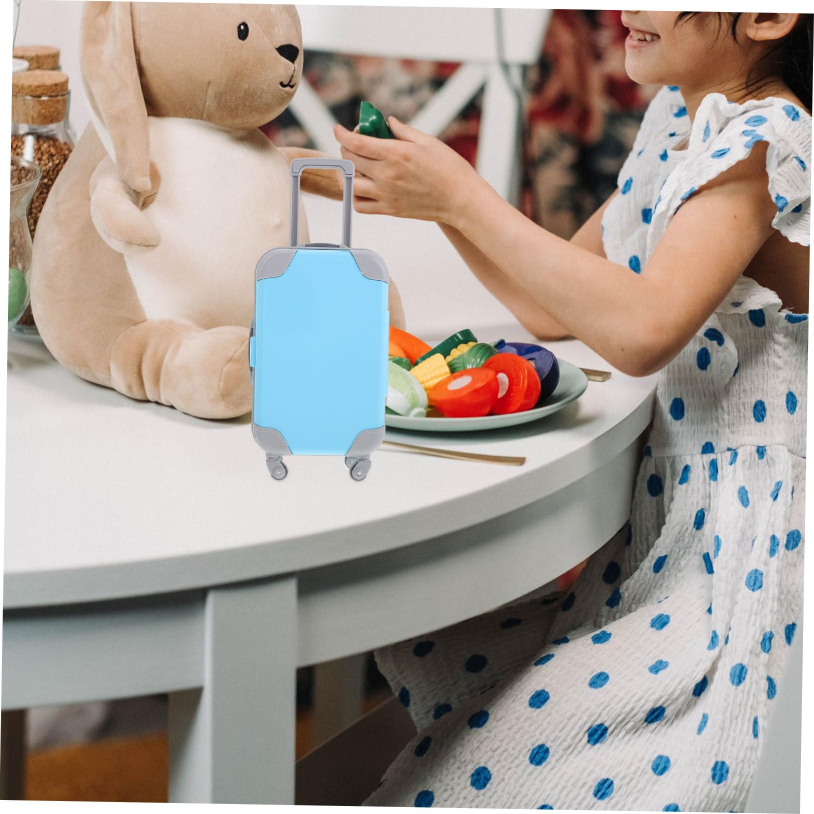 TOBBOMEY Maleta para Muñecas Miniatura 18 Pulgadas Azul Lago Abs Accesorio Decorativo para Casas De Muñecas Maletín De Viaje En Miniatura para Juguete TOBBOMEY Maleta para Muñecas Miniatura 18 Pulgadas Azul Lago Abs Accesorio Decorativo para Casas De Muñecas Maletín De Viaje En Miniatura para Juguete