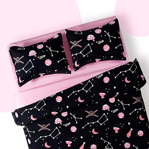 Miniatura 4 de SLEEP ZONE - Juego de funda de edredón para niños, 2 piezas, microfibra cepillada ultra suave con 1 funda de almohada de fácil cuidado, cierre de