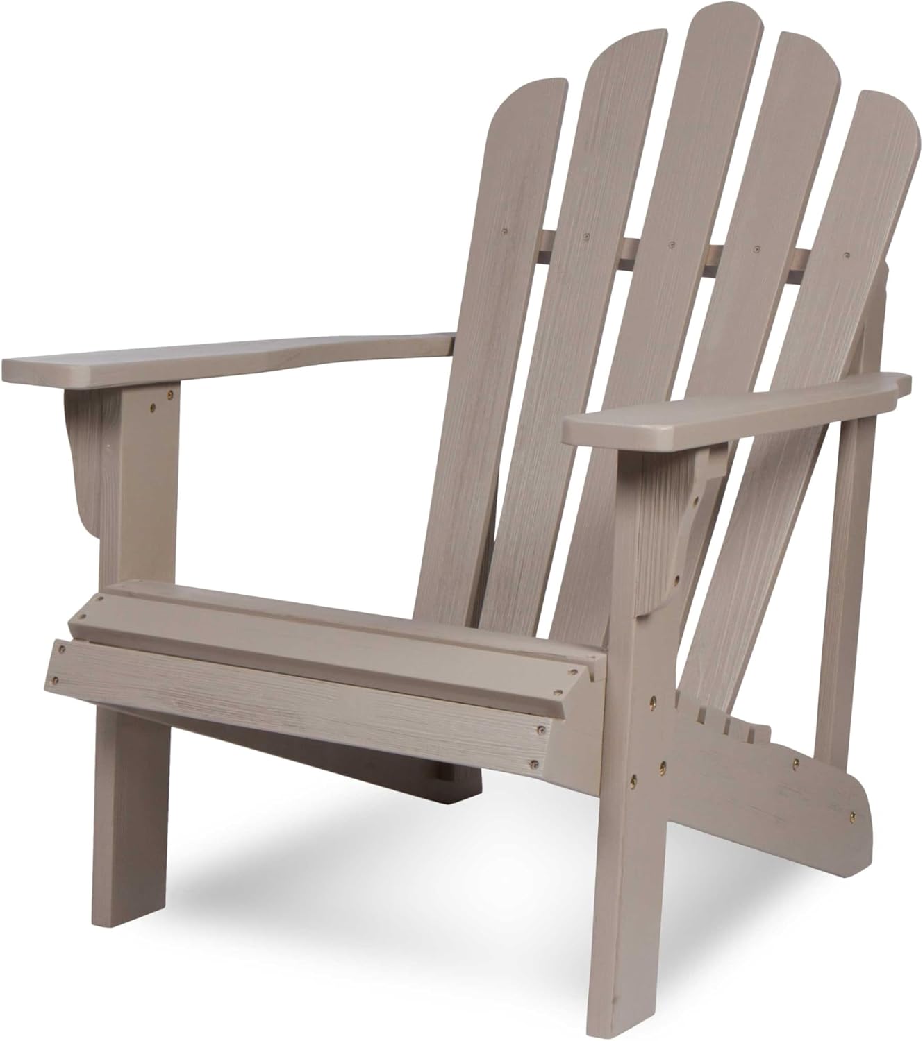 Shine Company Westport Wooden Adirondack Chair, Outdoor Patio Firepit Chairs, Back & Seat Pre-Assembled, Eggshell White