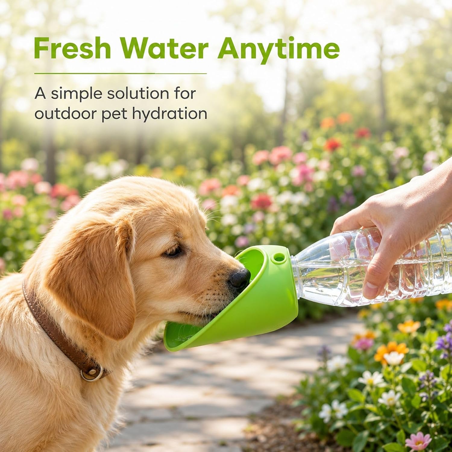 4 PC Water Bottle Attachment for Dogs, Dog Drinking Bottle, Outdoor Pet Water Dispenser for Walking Hiking Travel, Compact Storage Solution for Pet Owners